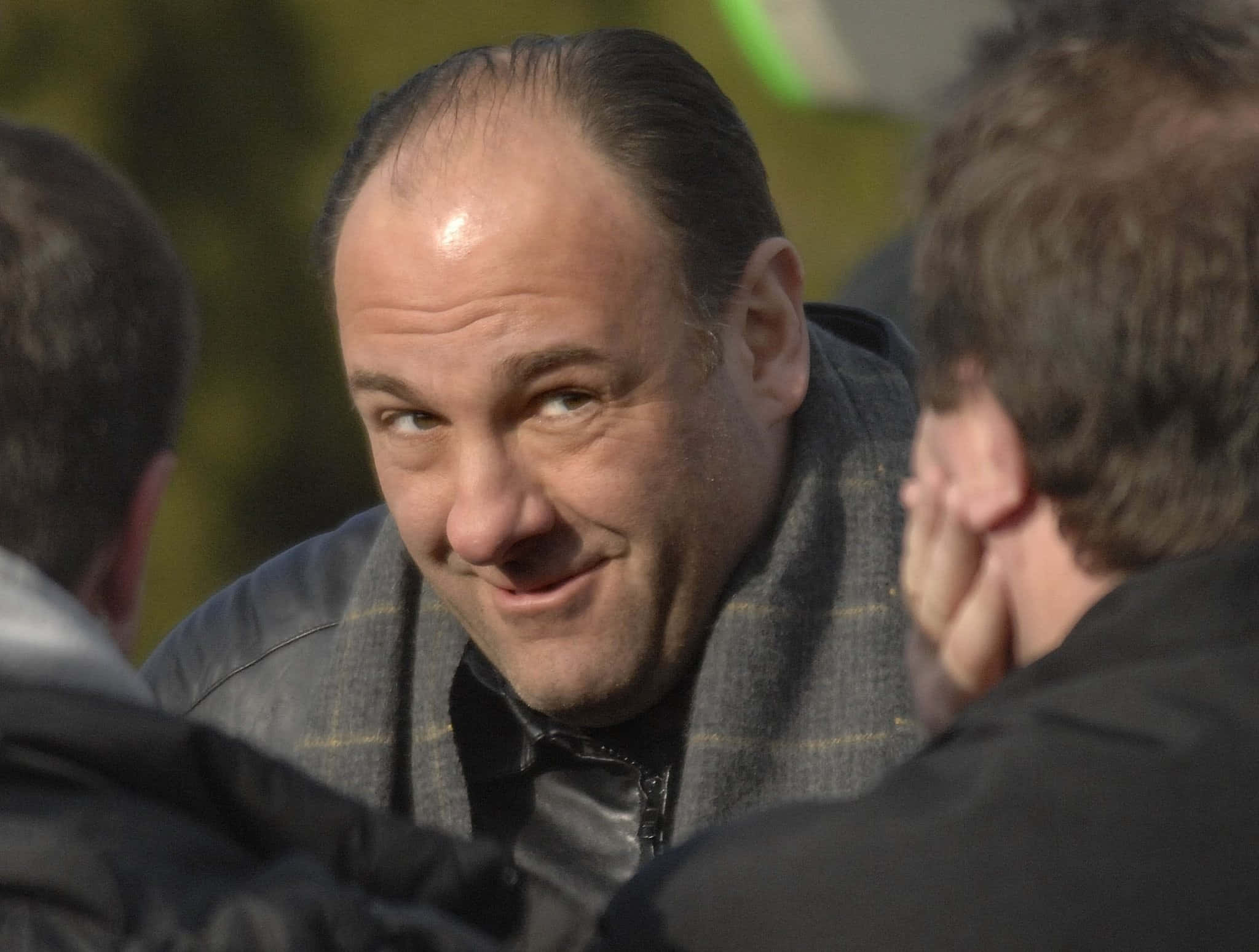 James Gandolfini, plaid scarf, slicked back hair, Full HD Desktop Wallpaper