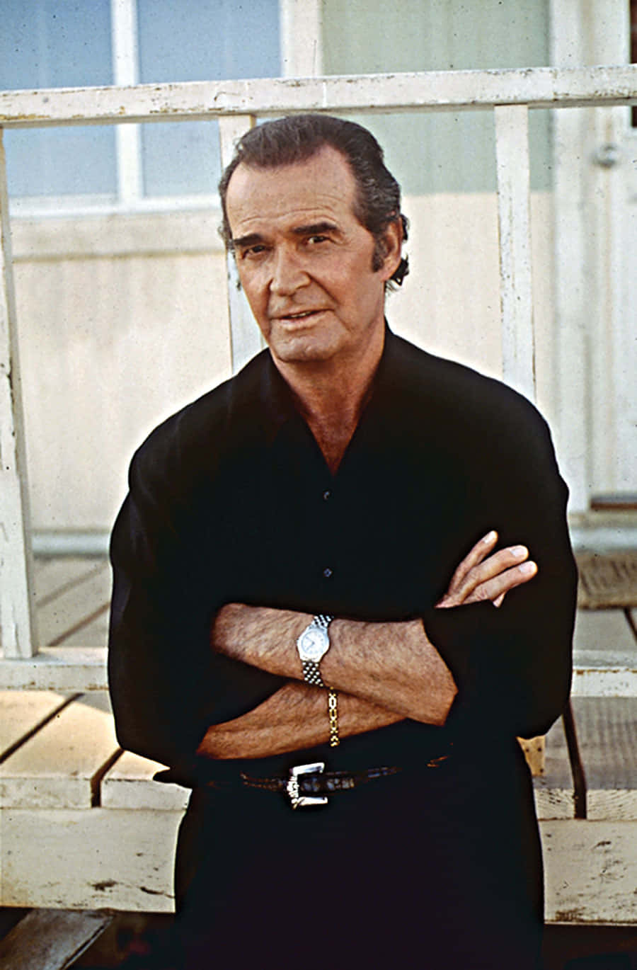 James Garner, black shirt, silver watch, HD Phone Wallpaper