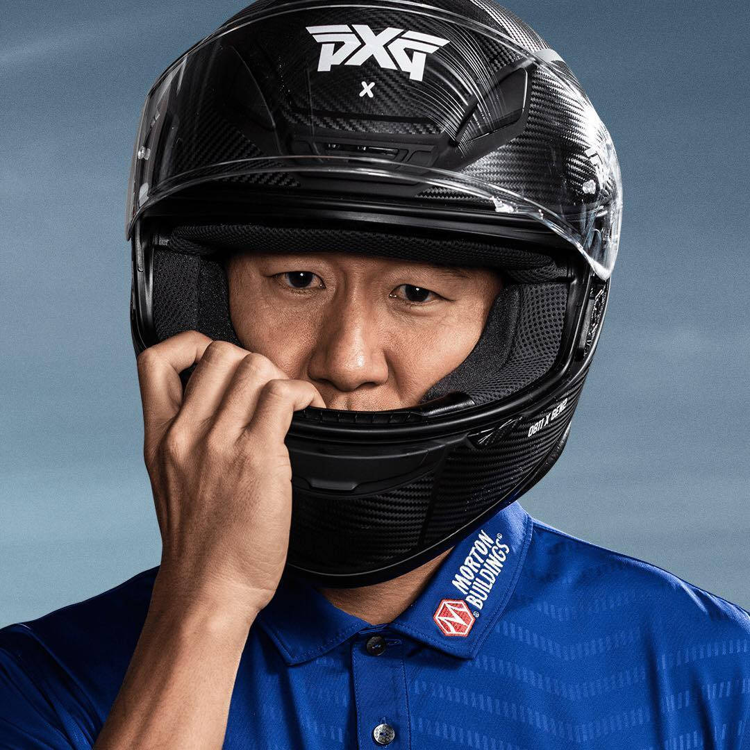 James Hahn, black PXG helmet, blue polo, SD Desktop Wallpaper