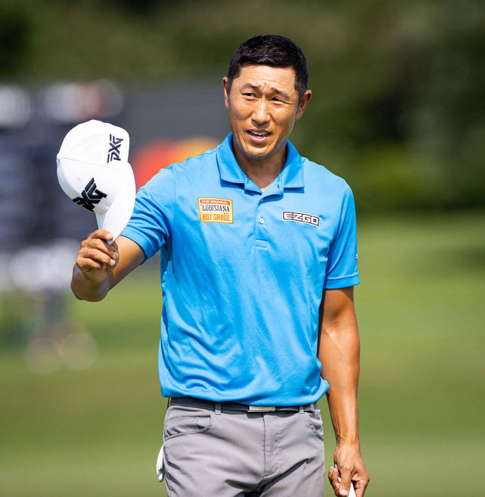 James Hahn, white cap, bright blue polo shirt, SD Phone Wallpaper