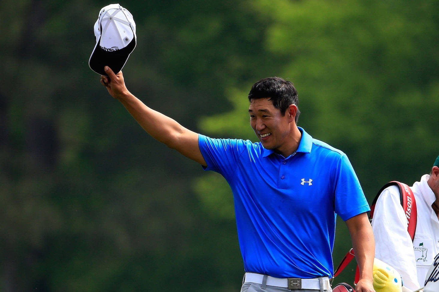 James Hahn, blue polo, black and white cap, HD Desktop Wallpaper