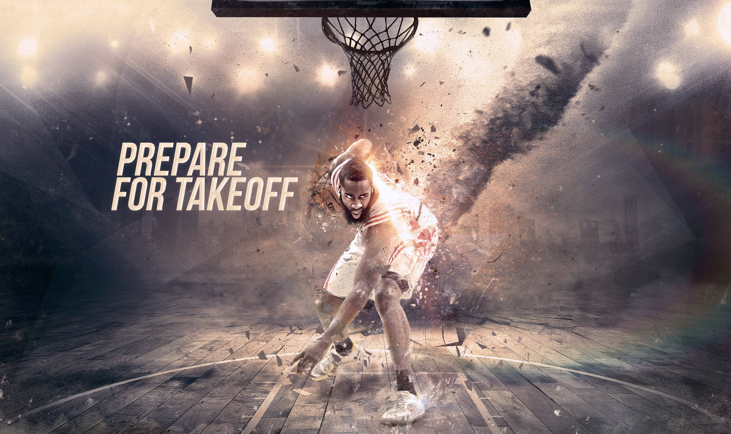 James Harden, basketball player, court floor, 2K Desktop Wallpaper