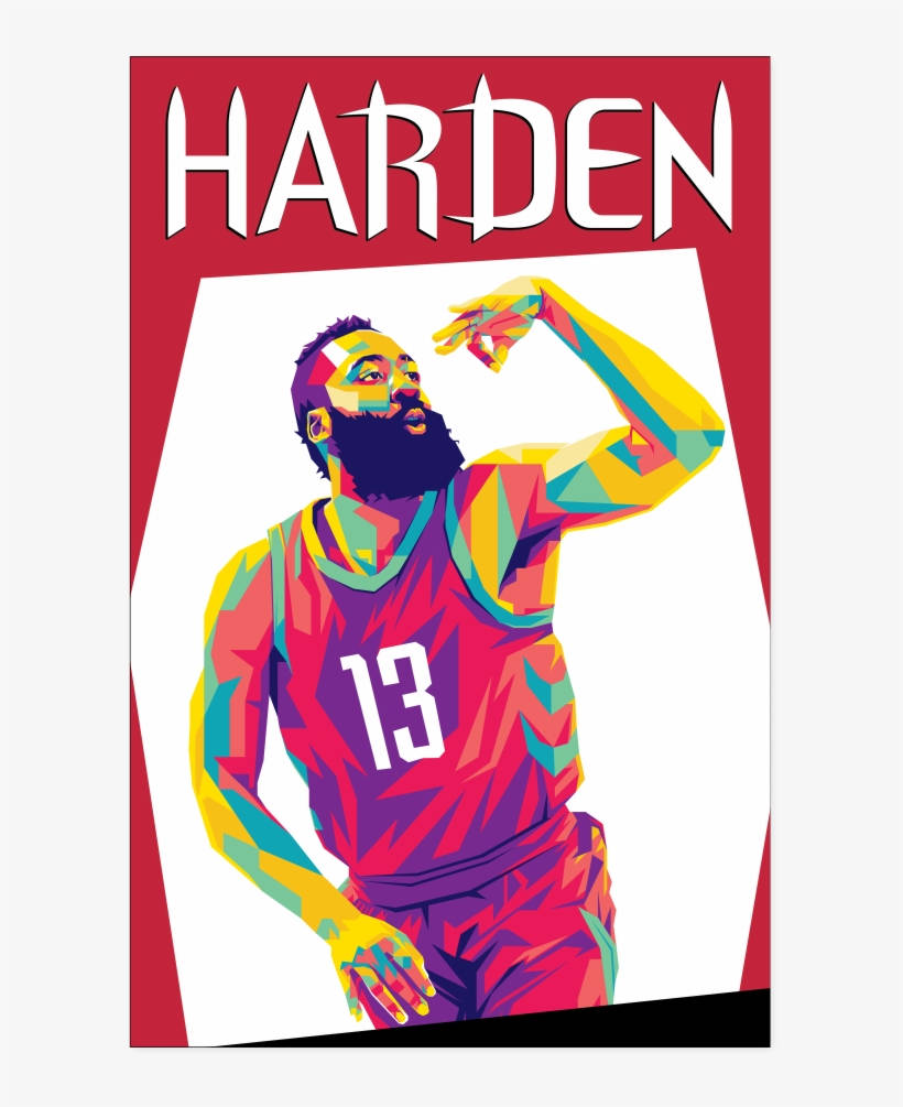 James Harden, jersey number 13, bold red background, SD Phone Wallpaper