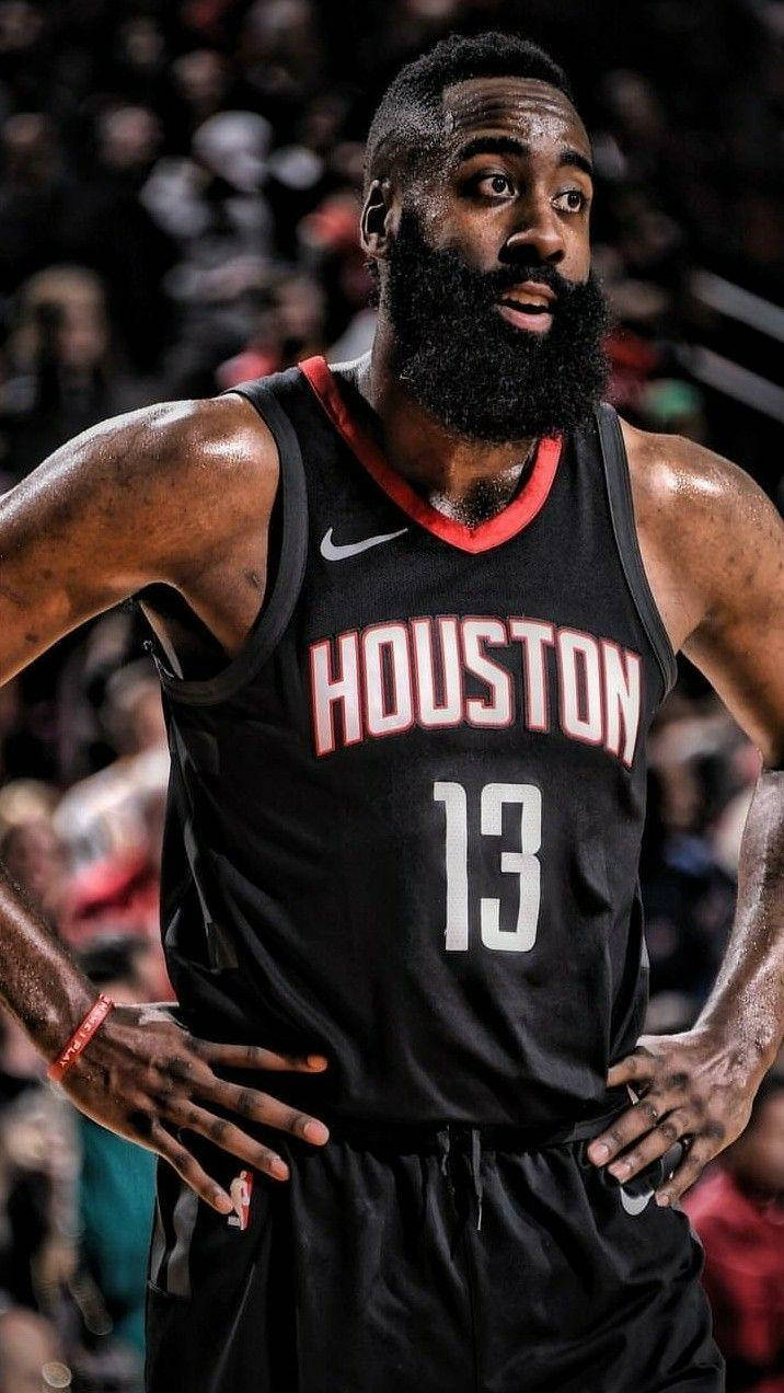 James Harden, black Houston jersey, number 13, SD Phone Wallpaper