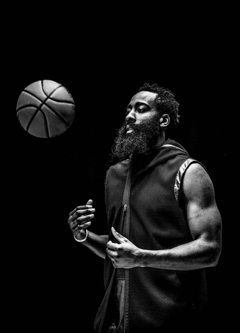 James Harden, sleeveless jersey, black background, HD Phone Wallpaper