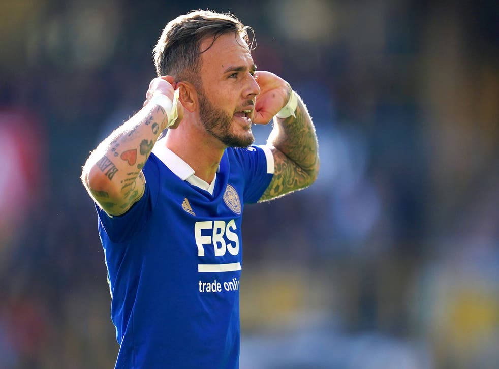James Maddison, blue jersey, tattoos on his arms, SD Desktop Wallpaper
