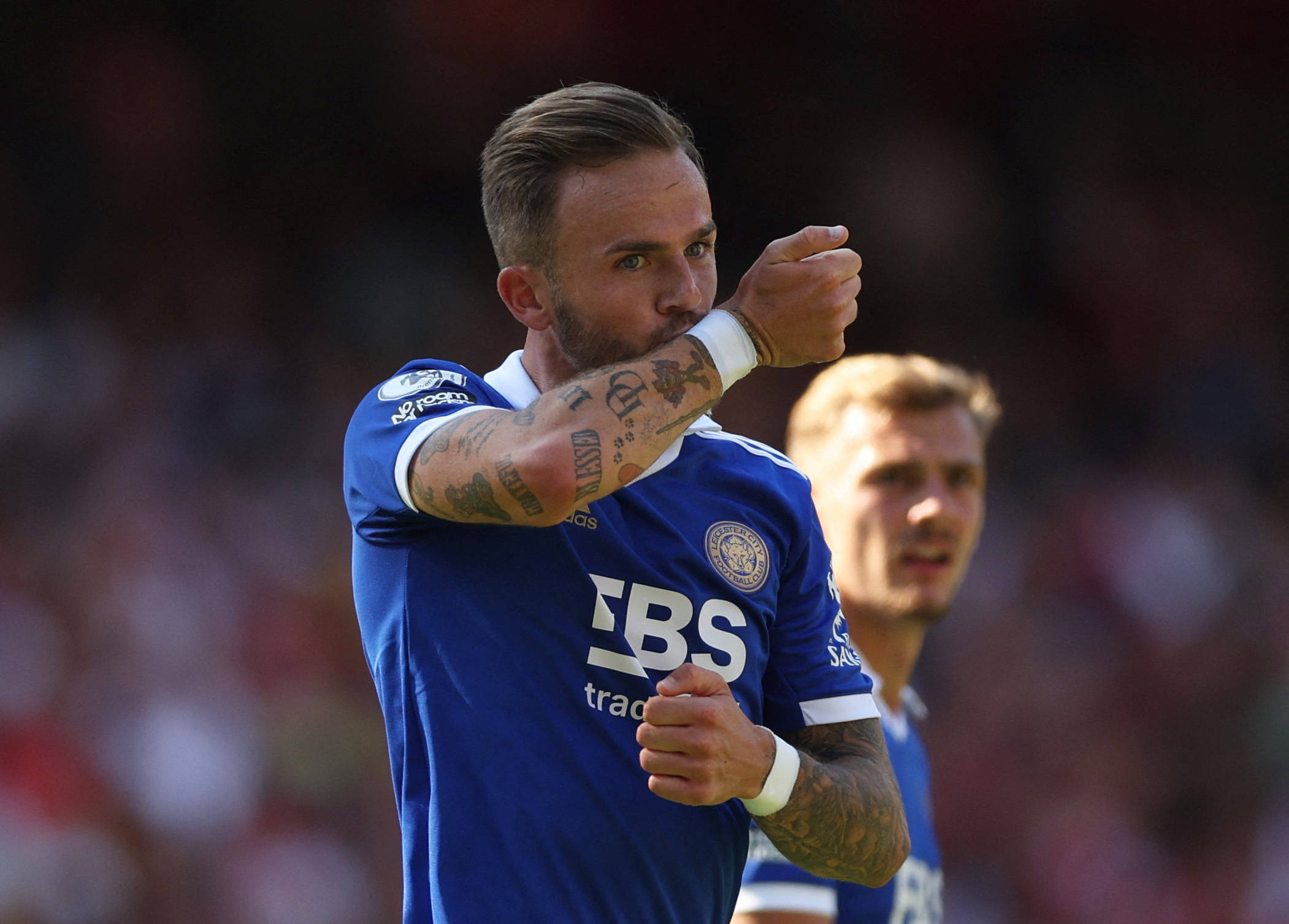 James Maddison, blue jersey, tattoos, Full HD Desktop Wallpaper