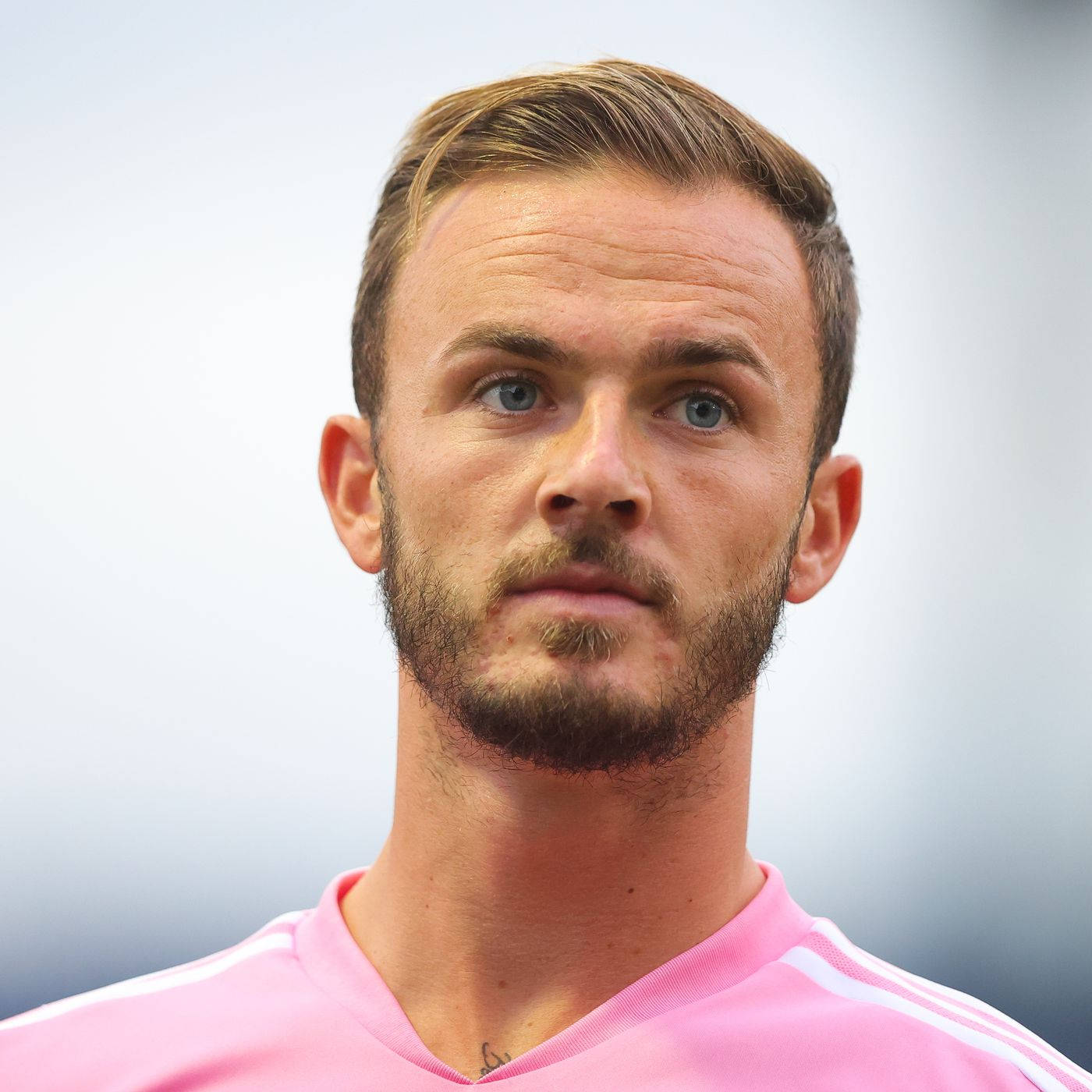 James Maddison, blue eyes, beard, HD Desktop Wallpaper