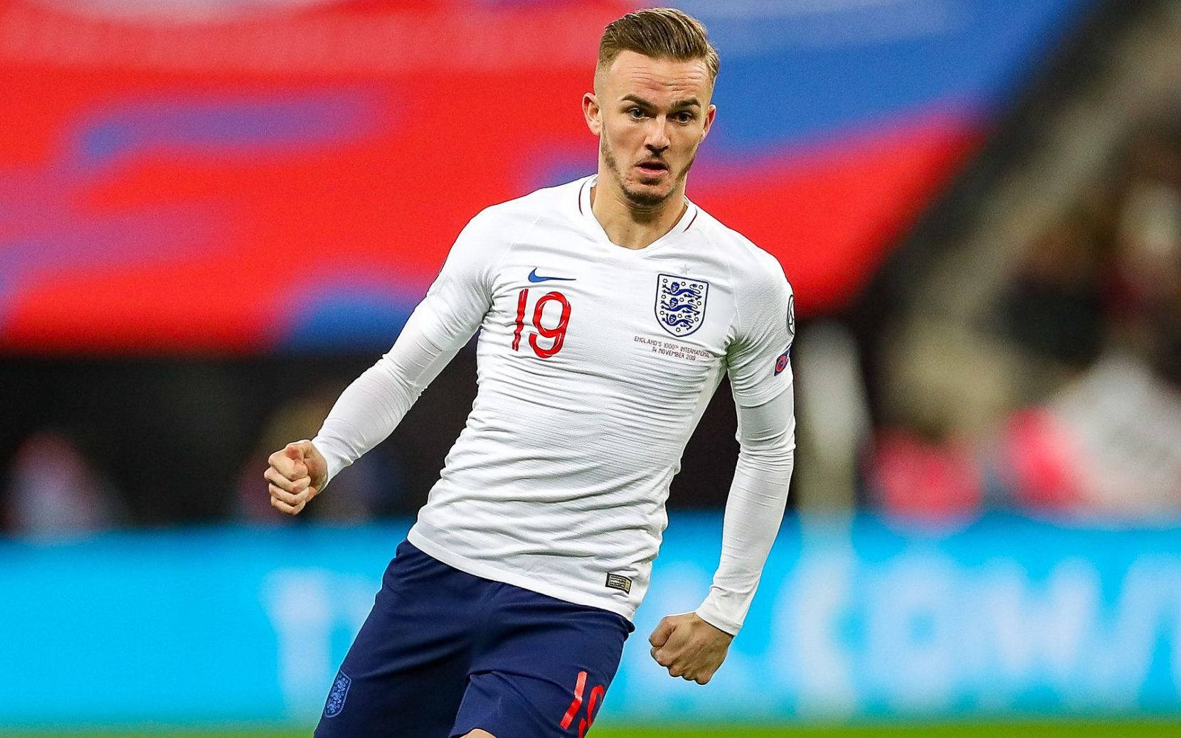 James Maddison, white jersey, number 19, HD Desktop Wallpaper