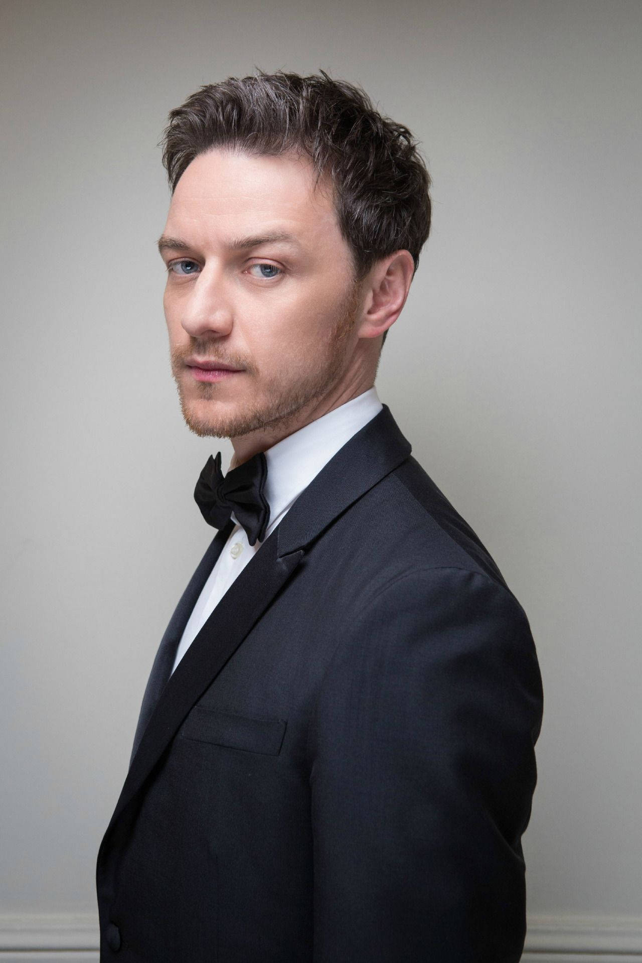 James McAvoy, black tuxedo, bow tie, HD Phone Wallpaper