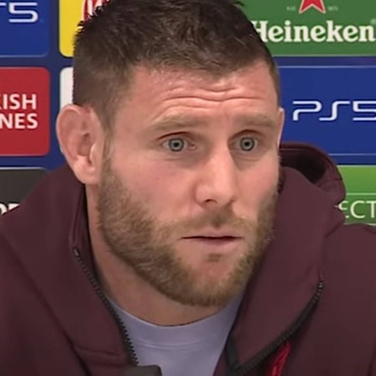 James Milner, intense blue eyes, short beard, SD Desktop Wallpaper