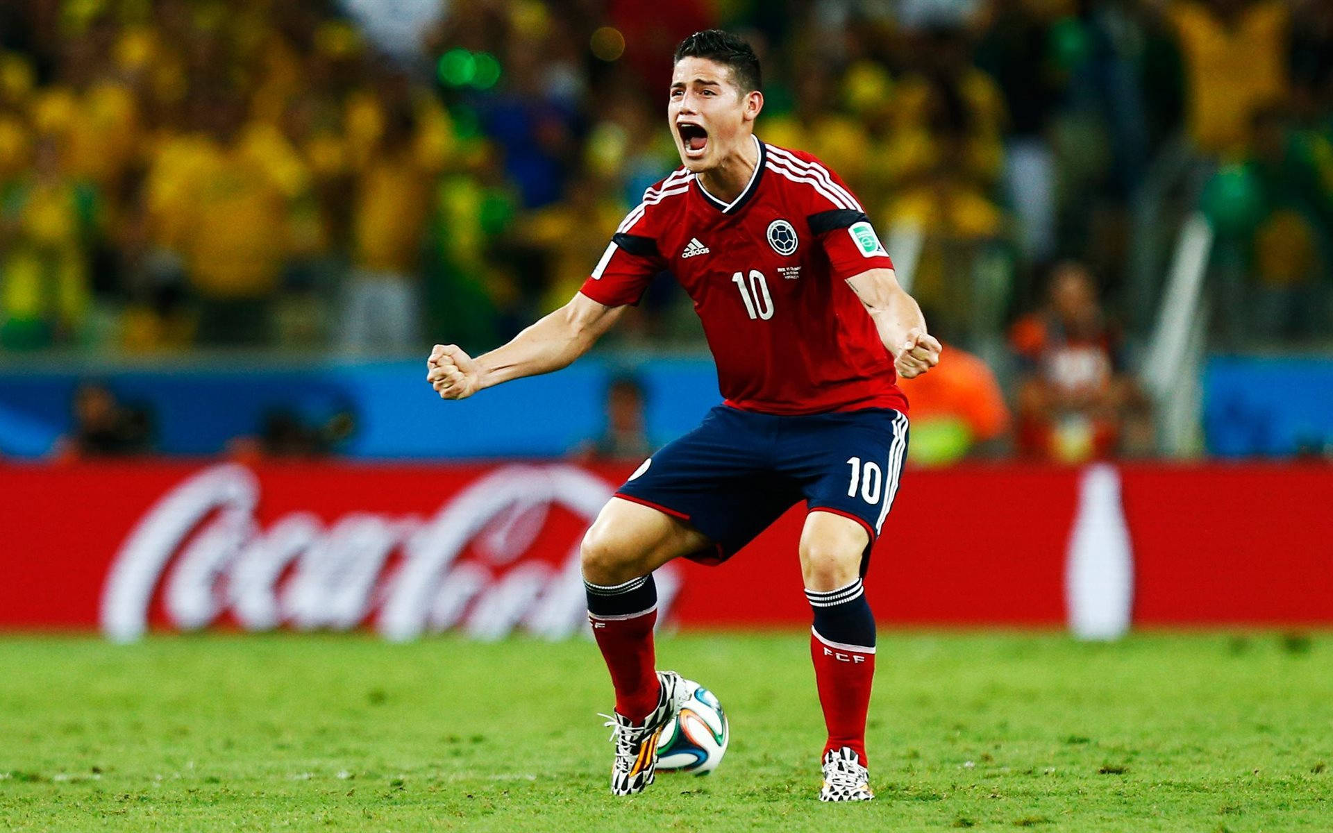 James Rodriguez, red jersey, number 10, Full HD Desktop Wallpaper