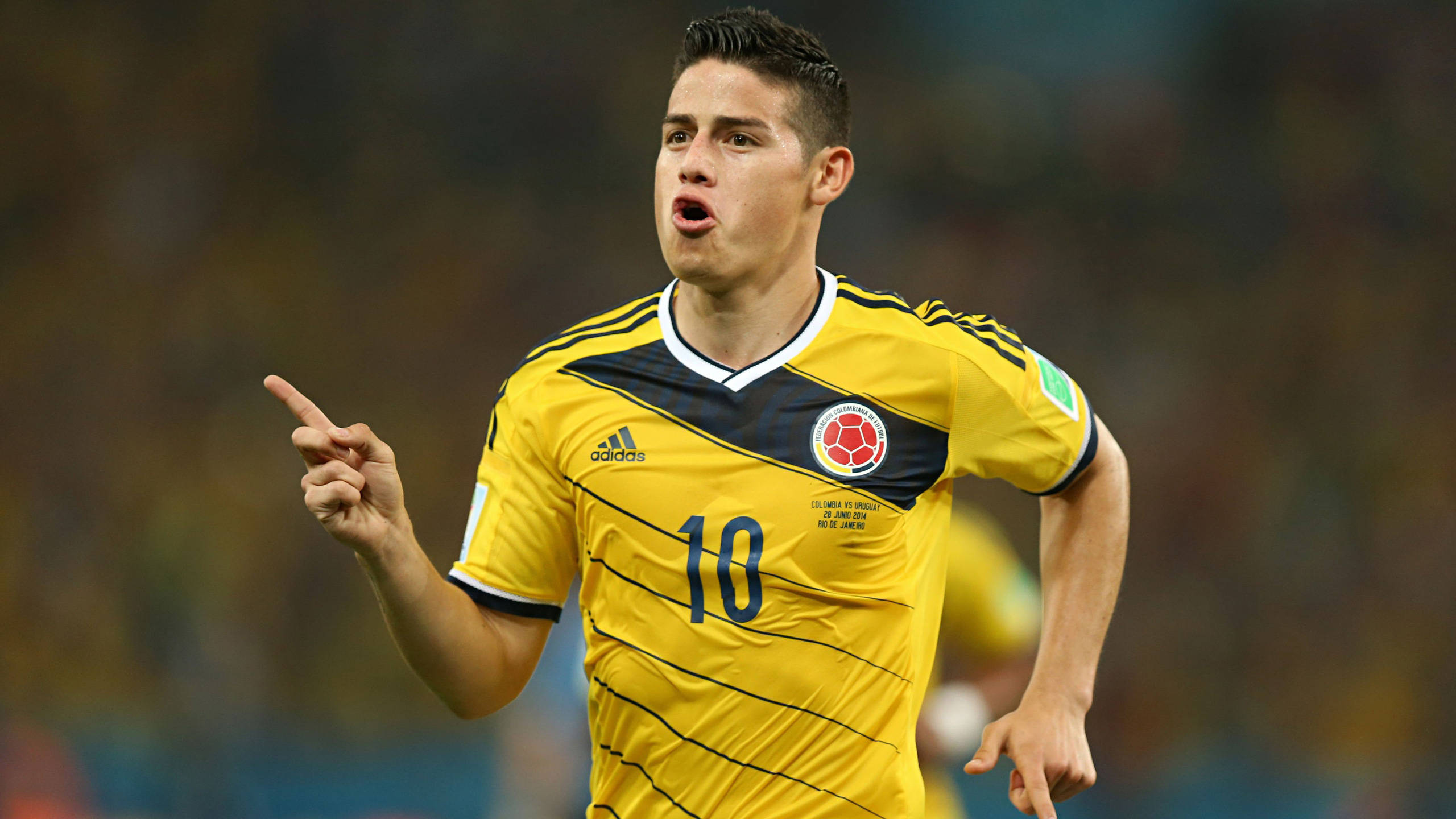 James Rodriguez, yellow jersey, number 10, 2K Desktop Wallpaper