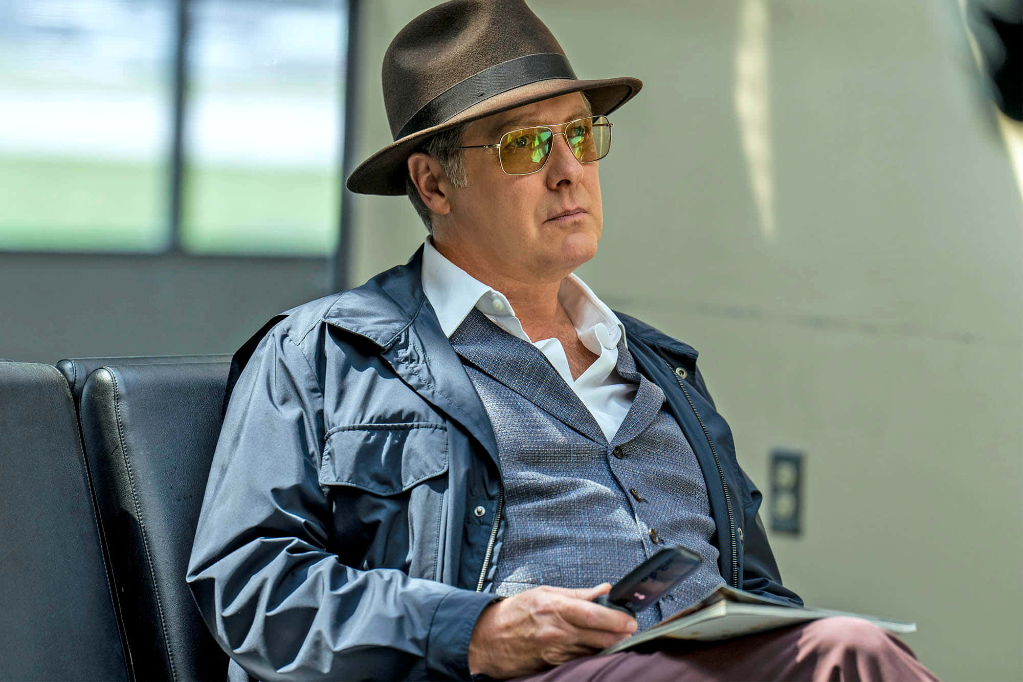 James Spader, brown fedora, yellow-tinted glasses, Full HD Desktop Wallpaper