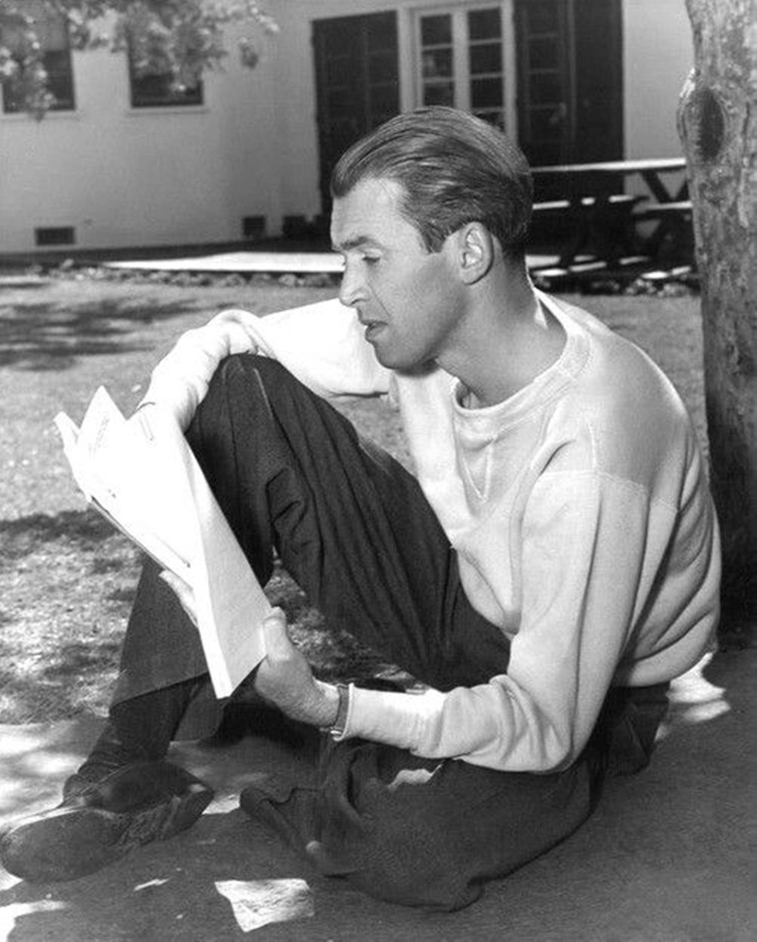 James Stewart, grass, dappled sunlight, HD Phone Wallpaper