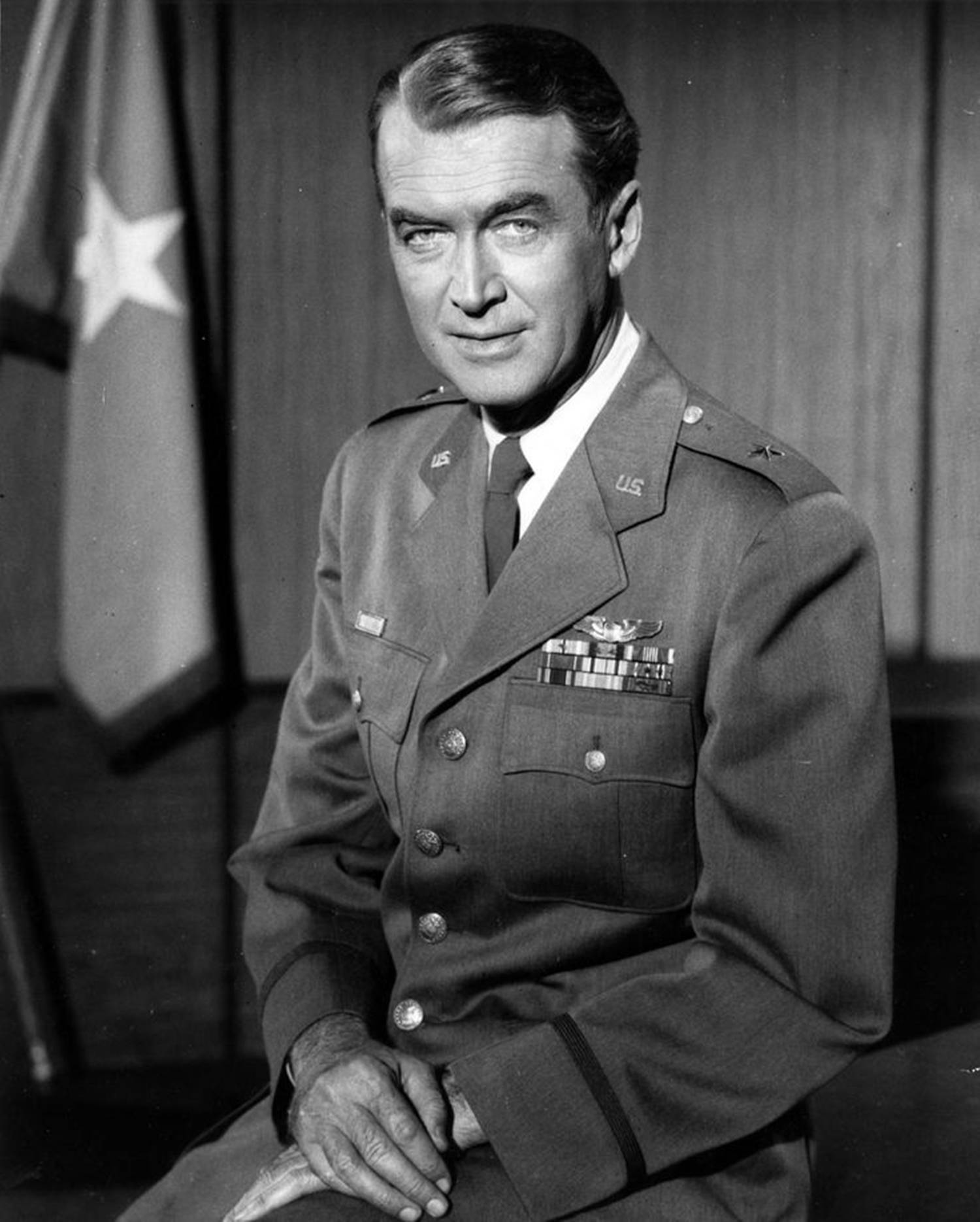 James Stewart, military uniform, flag, HD Phone Wallpaper