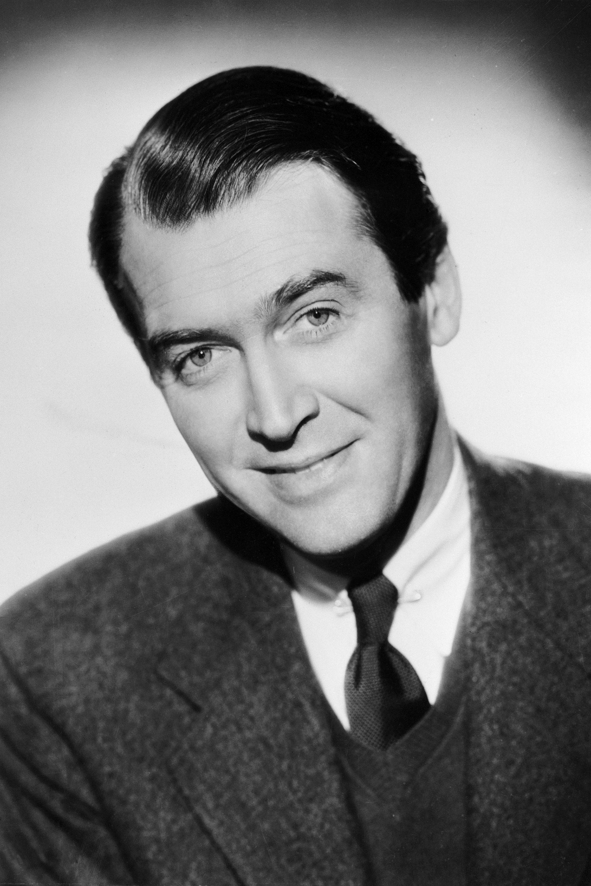 James Stewart, black and white, studio portrait, 2K Phone Wallpaper