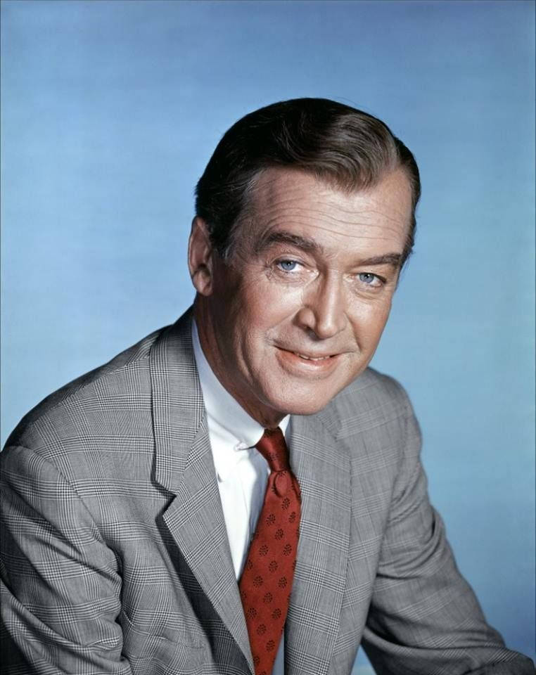 James Stewart, gray checkered suit, red patterned tie, SD Phone Wallpaper