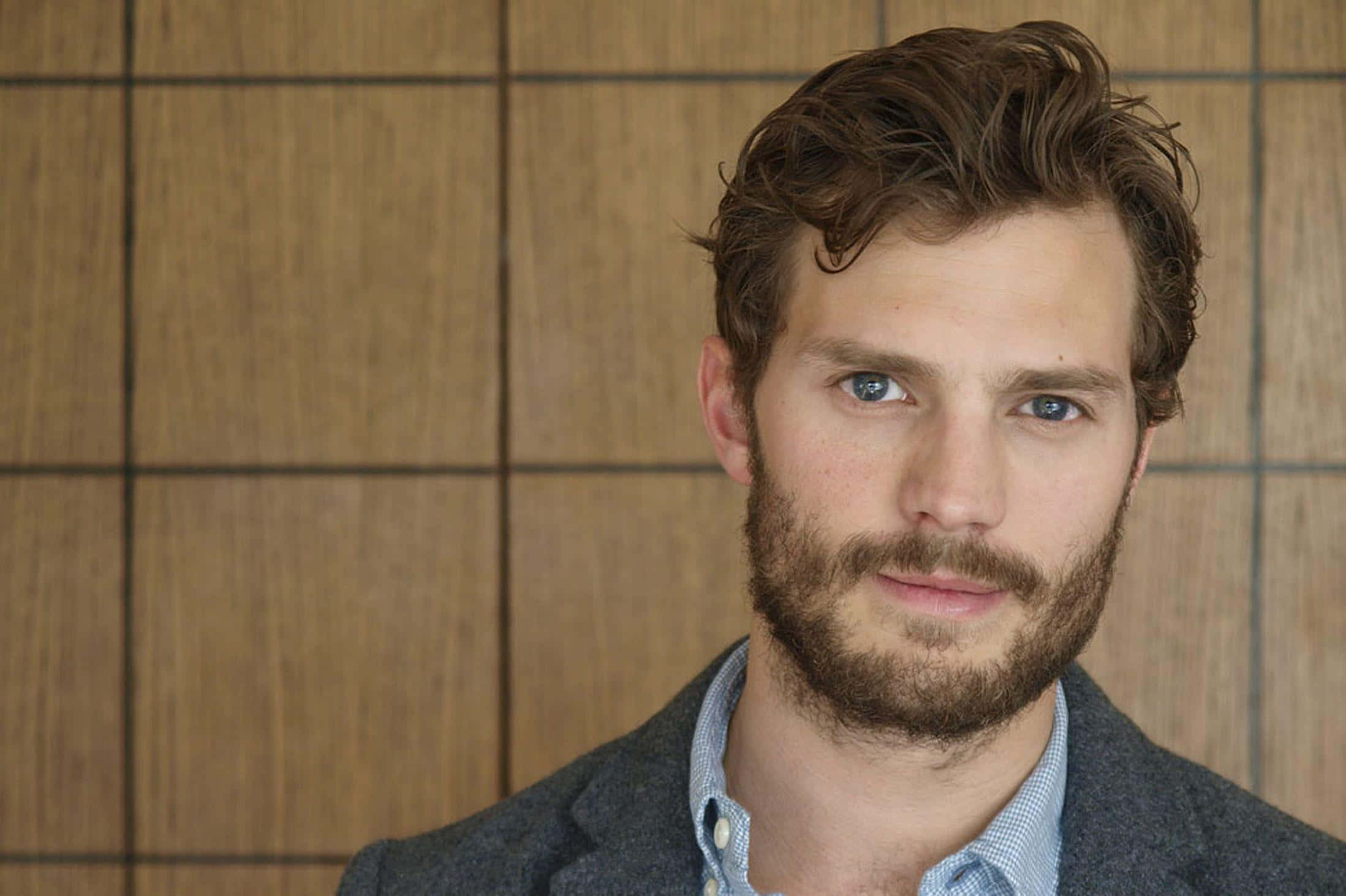 Jamie Dornan, stylish suit, blue eyes, Full HD Desktop Wallpaper