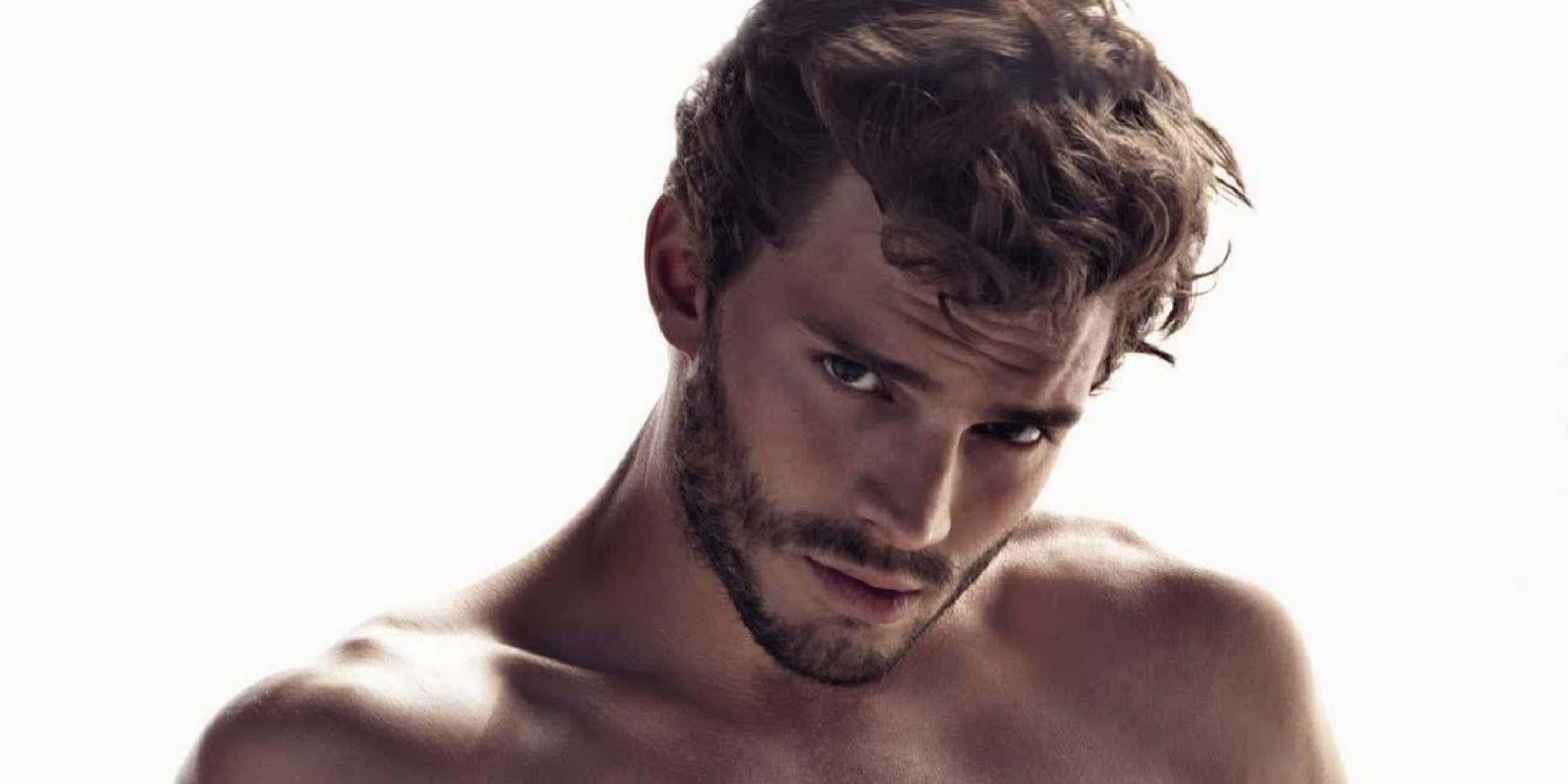 Jamie Dornan, shirtless, tousled brown hair, Full HD Desktop Wallpaper