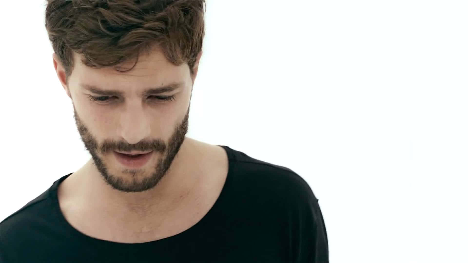 Jamie Dornan, dark hair, beard, Full HD Desktop Wallpaper