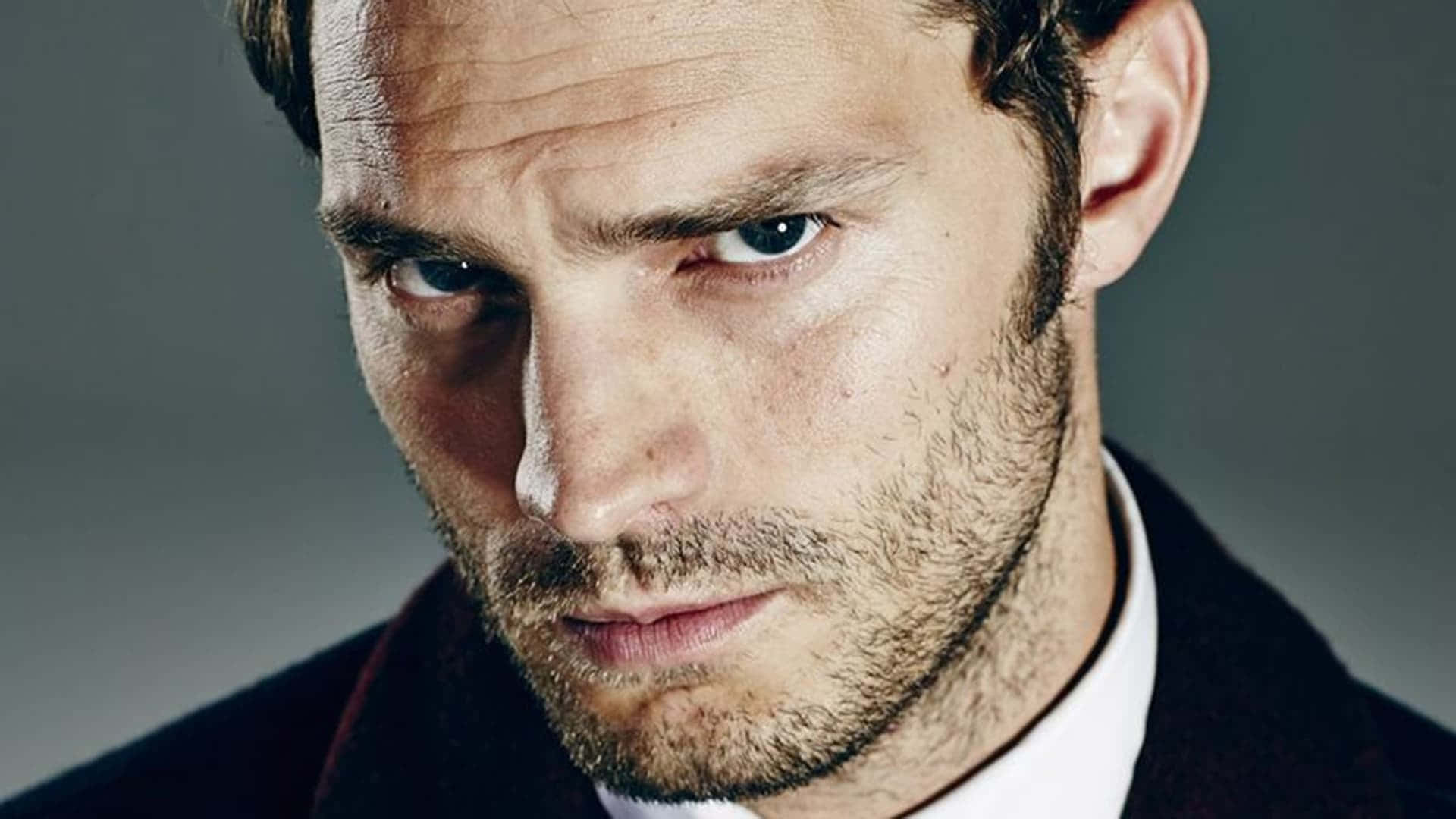 Jamie Dornan, intense blue eyes, stubble, Full HD Desktop Wallpaper