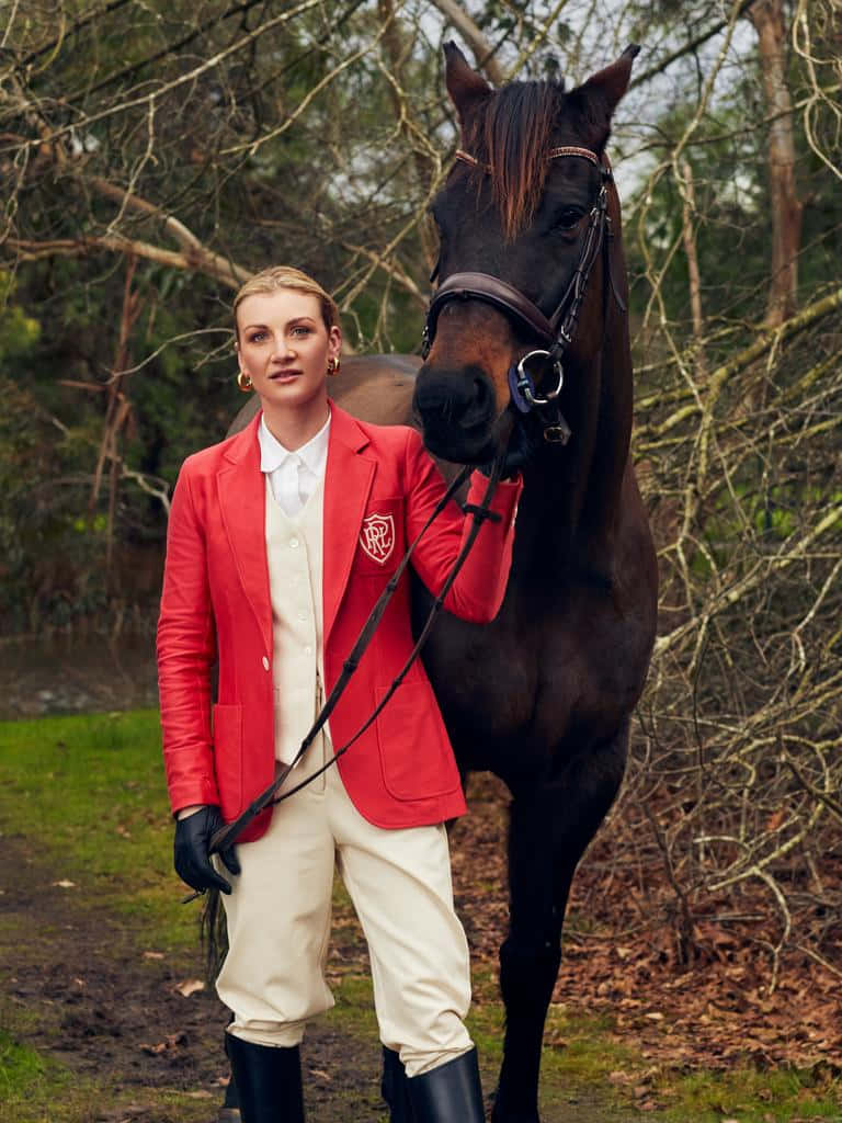 Jamie Kah, red jacket, dark horse, SD Phone Wallpaper