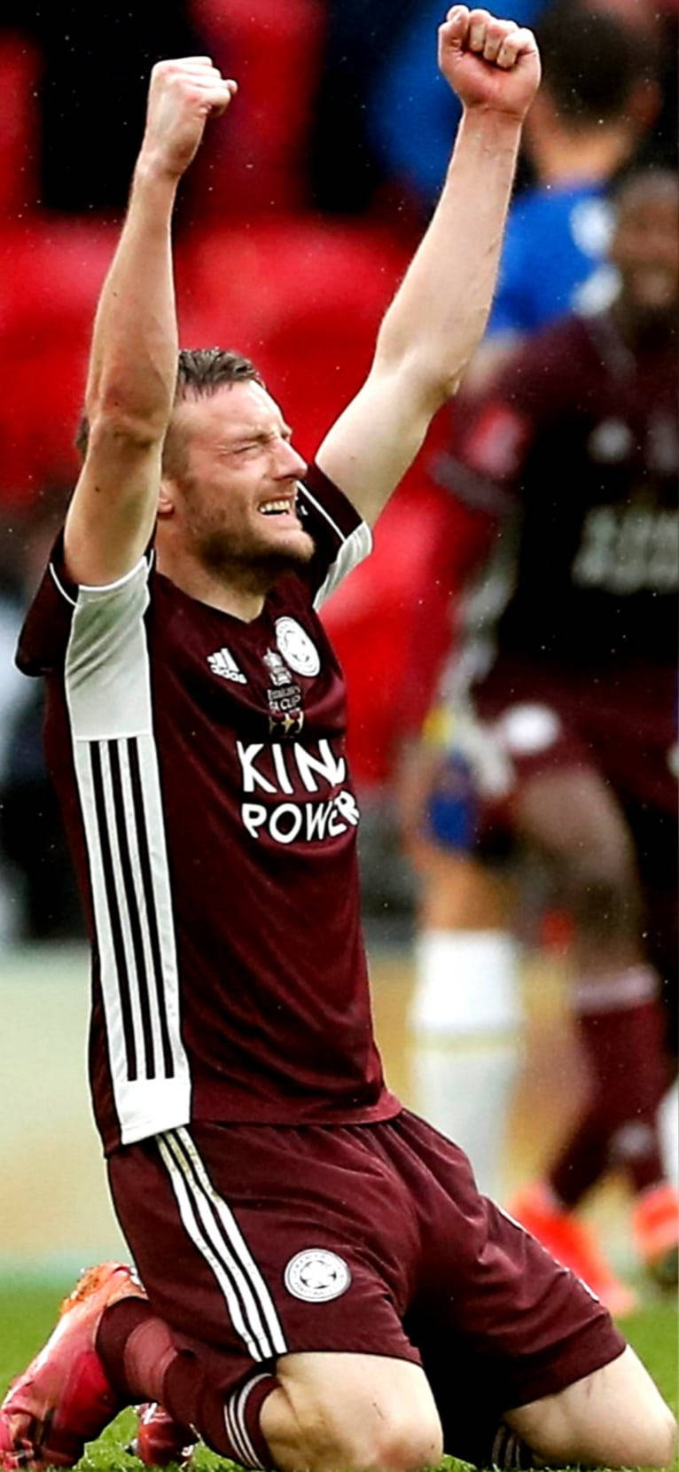Jamie Vardy, maroon kit, grass, HD Phone Wallpaper