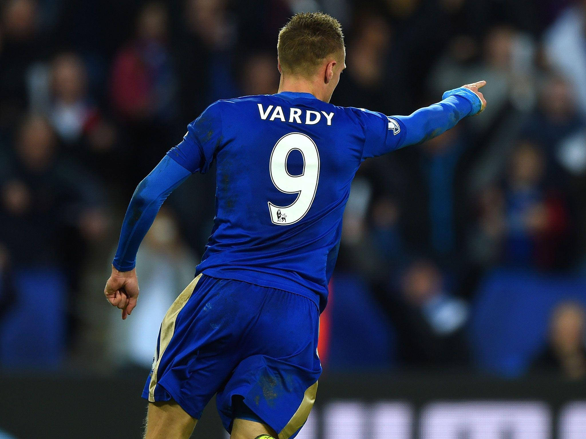 Jamie Vardy, blue jersey, VARDY, Full HD Desktop Wallpaper