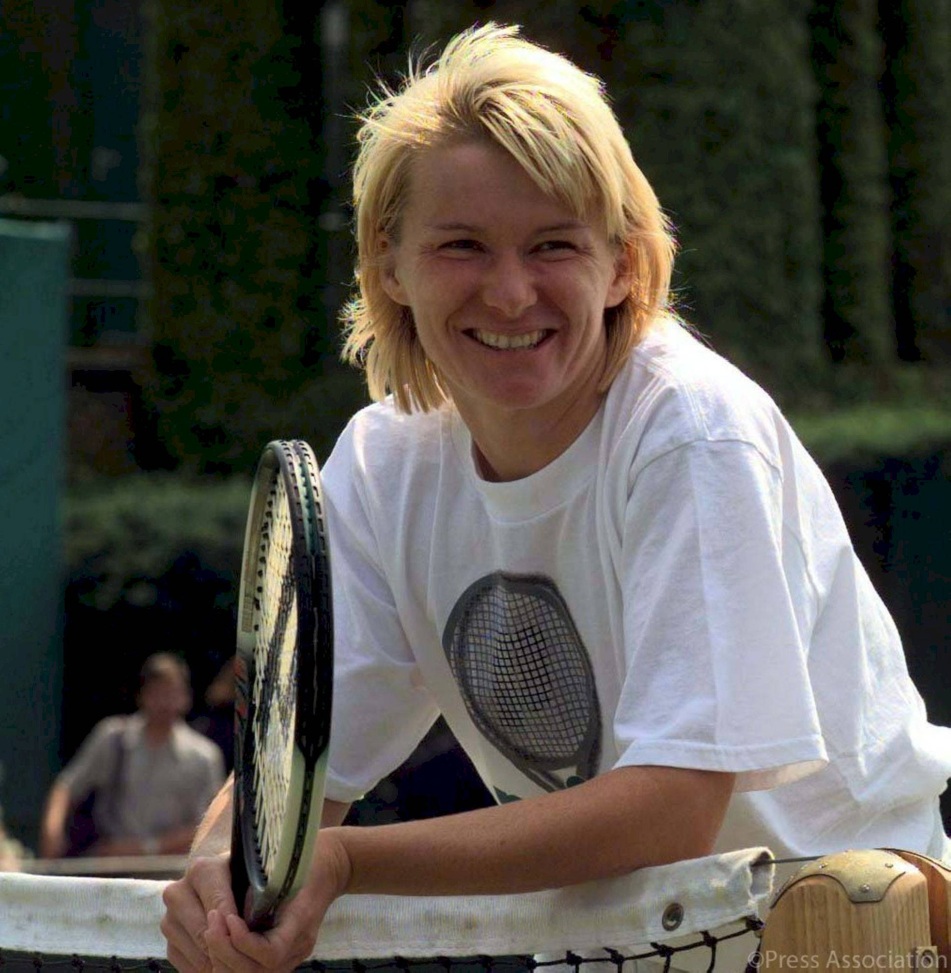 Jana Novotna, tennis net, racket, Full HD Phone Wallpaper