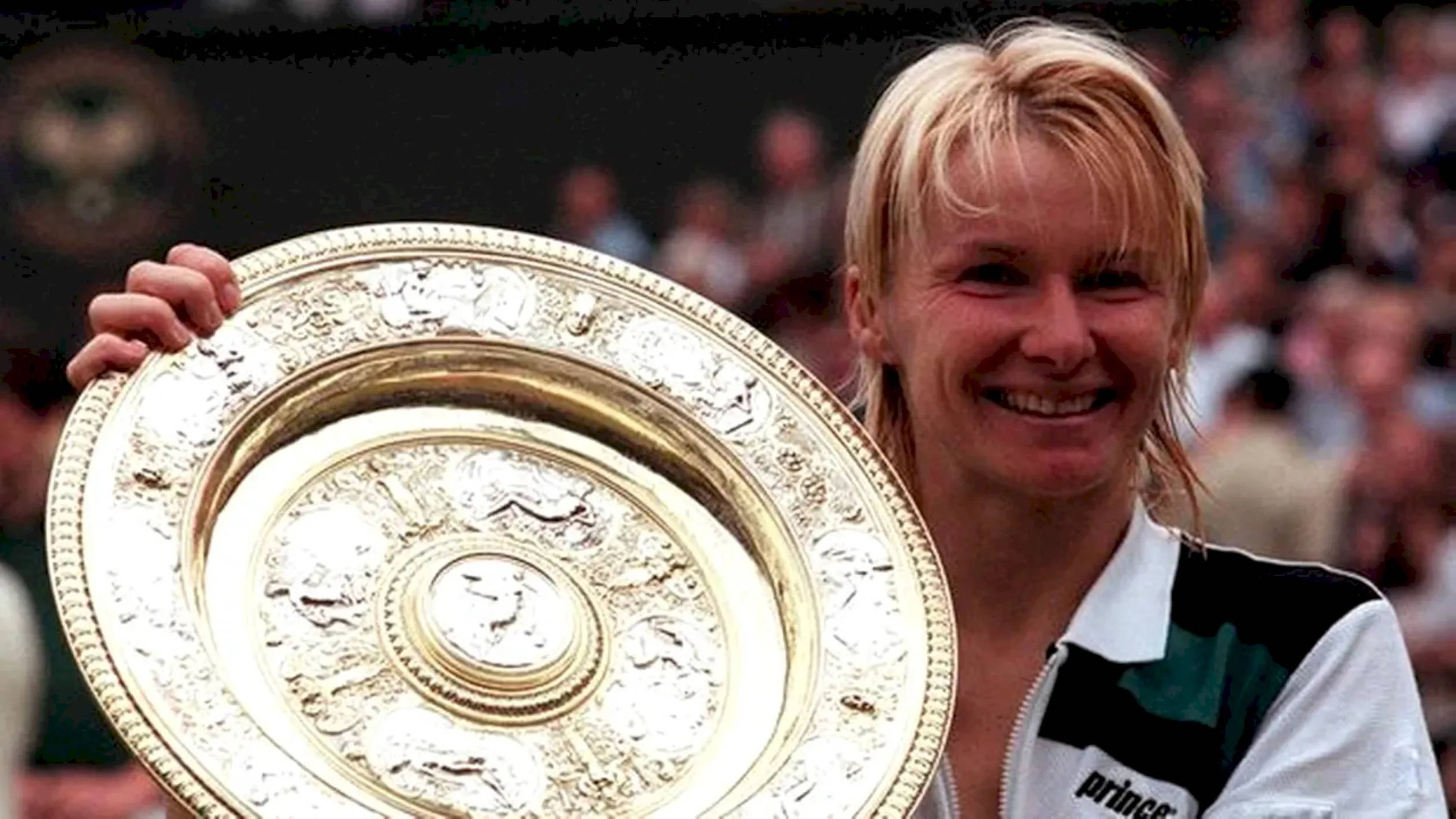 Jana Novotna, golden trophy, blonde tennis player, Full HD Desktop Wallpaper