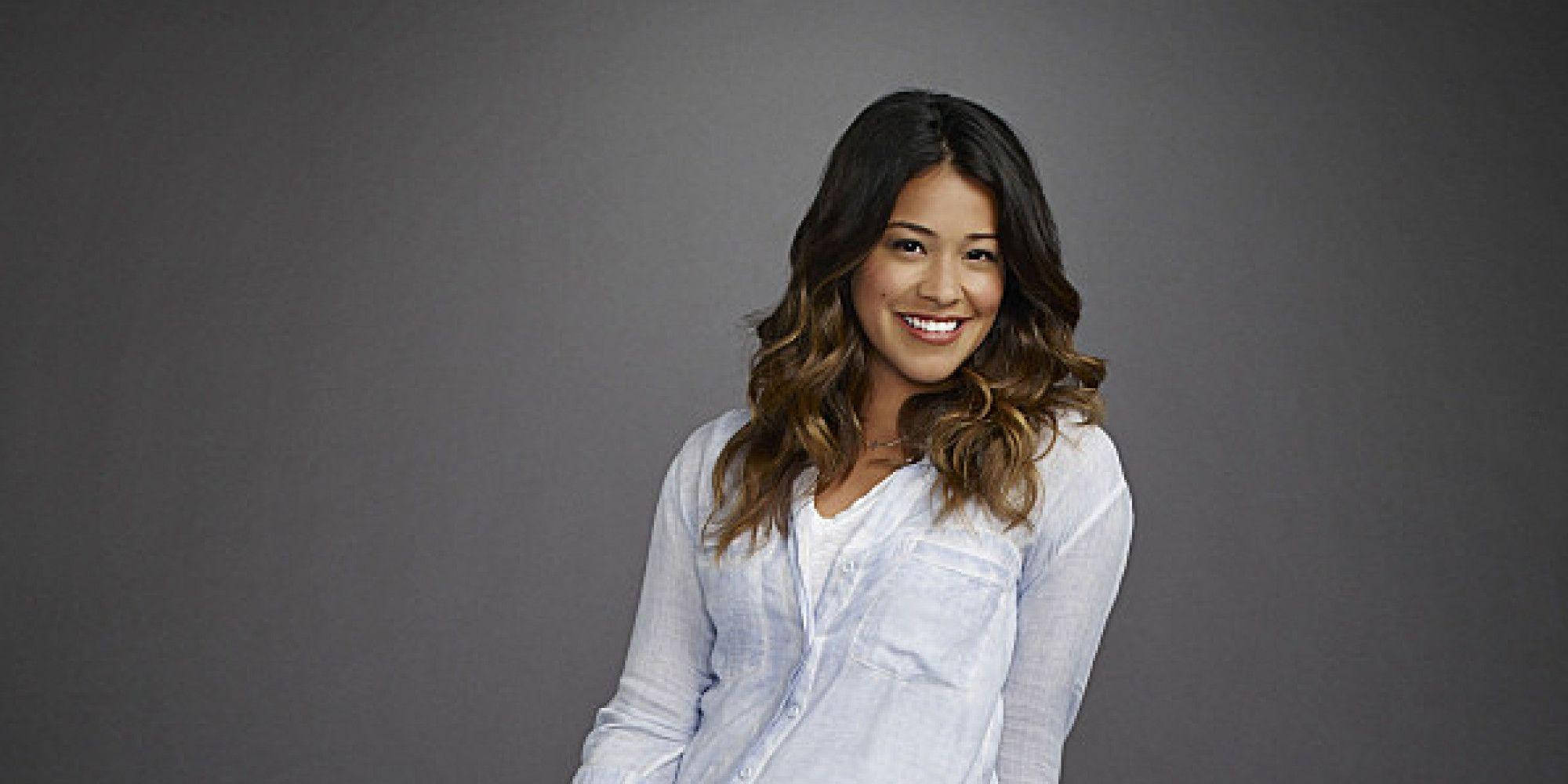 Jane the virgin, wavy dark hair, light blue button-up shirt, Full HD Desktop Wallpaper
