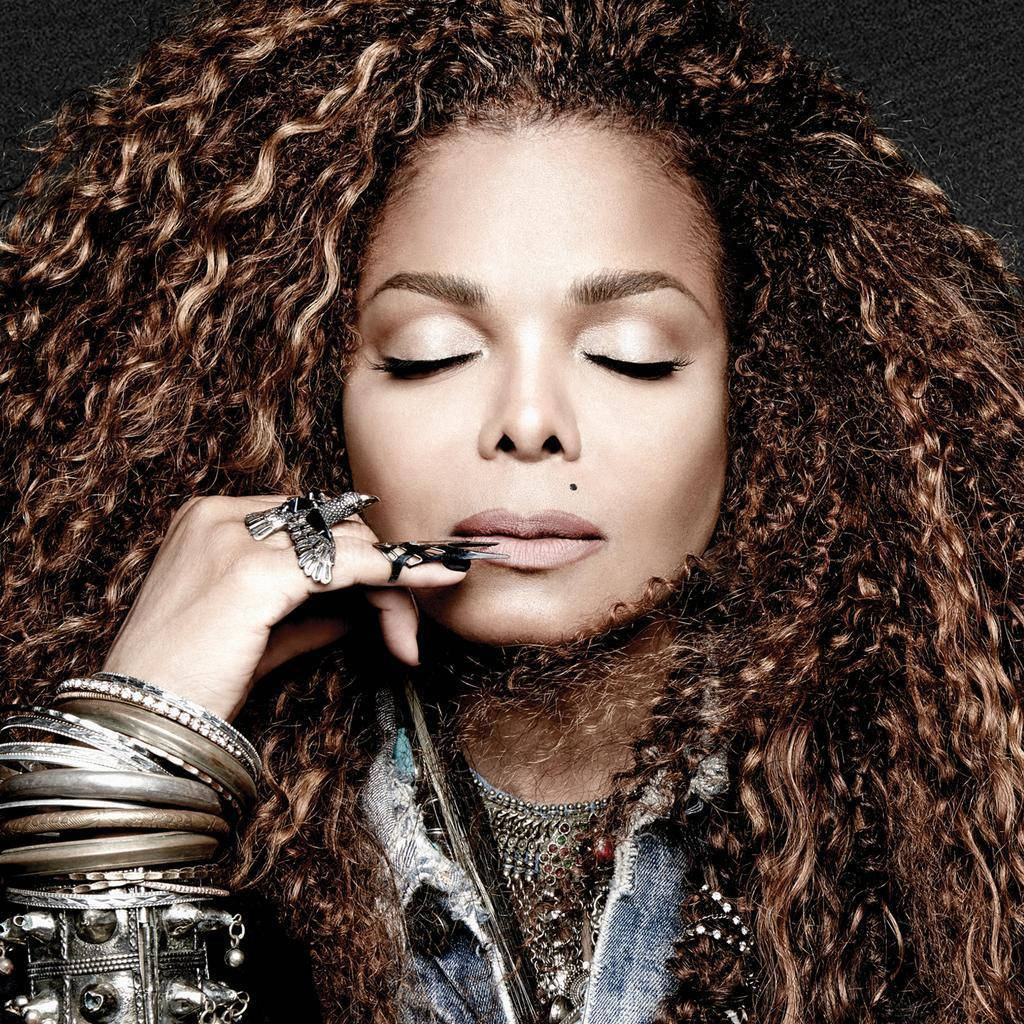 Janet Jackson, American singer-songwriter, voluminous curly hair, SD Desktop Wallpaper