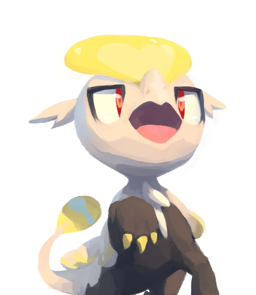 Jangmo-o, yellow hair, red eyes, SD Phone Wallpaper