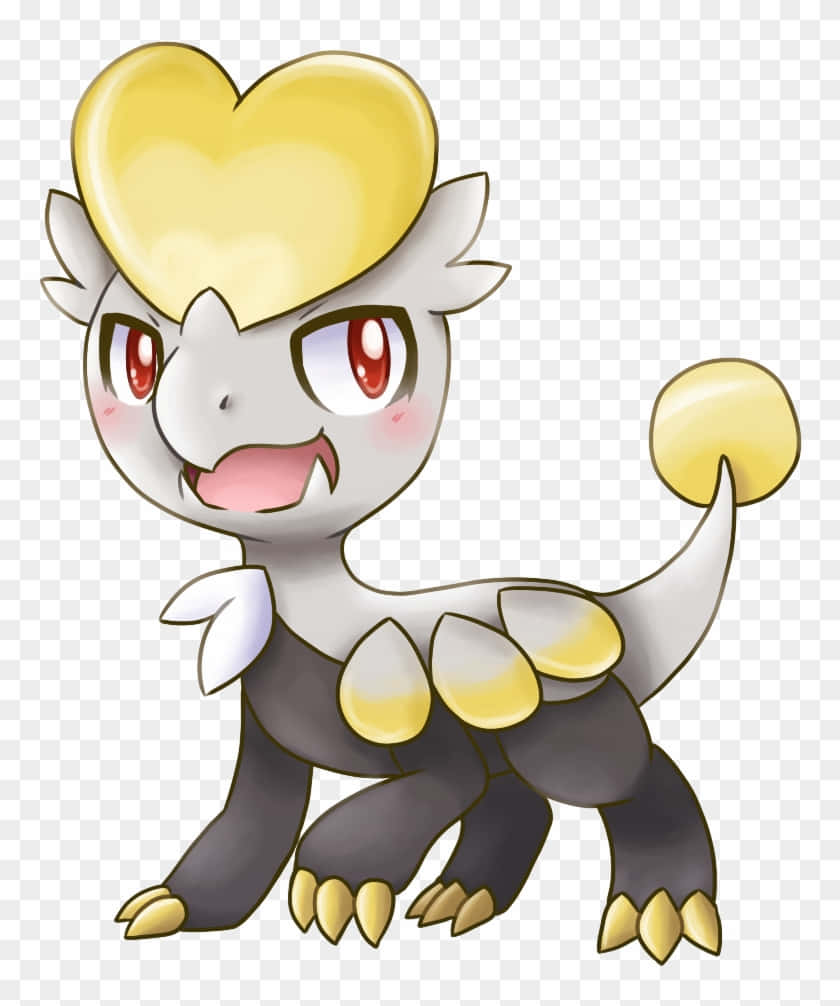 Jangmo-o, heart-shaped yellow head, red eyes, SD Phone Wallpaper