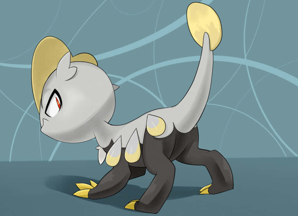 Jangmo-o, gray and black fur, yellow accents, SD Desktop Wallpaper