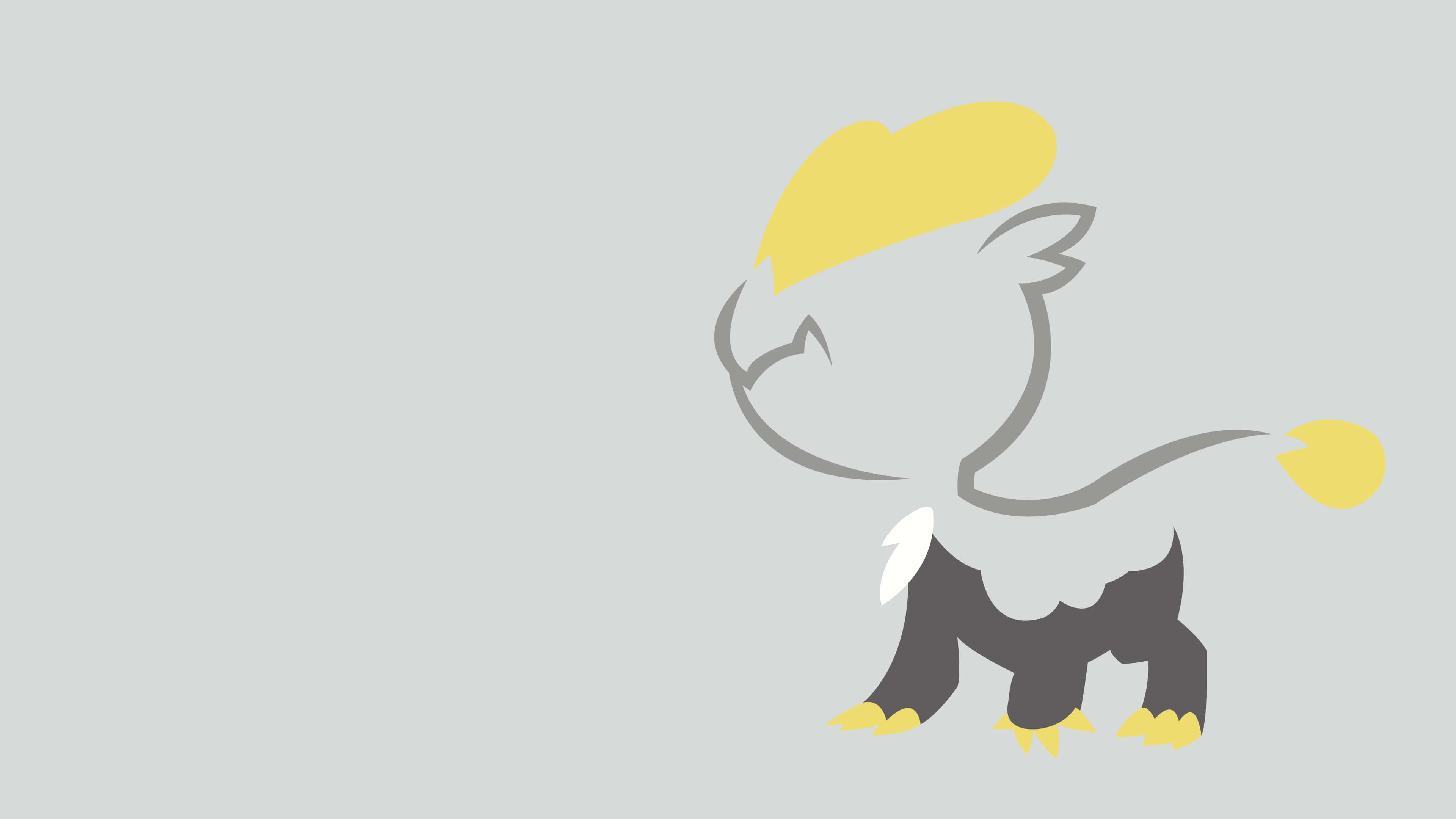 Jangmo-o, minimalist stylized cartoon lion, yellow mane, 4K Desktop Wallpaper