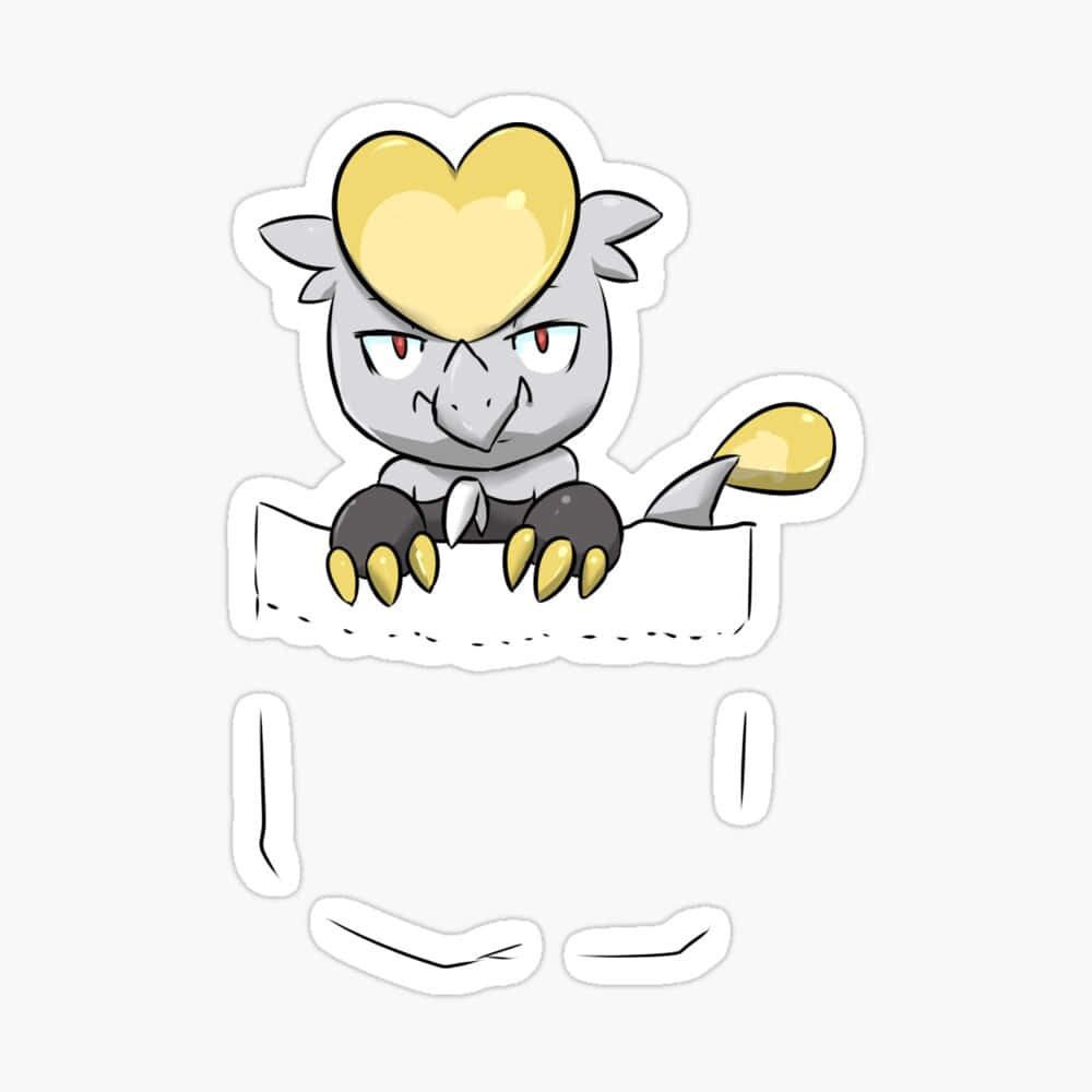 Jangmo-o, gray Pokémon, heart-shaped yellow head, SD Desktop Wallpaper