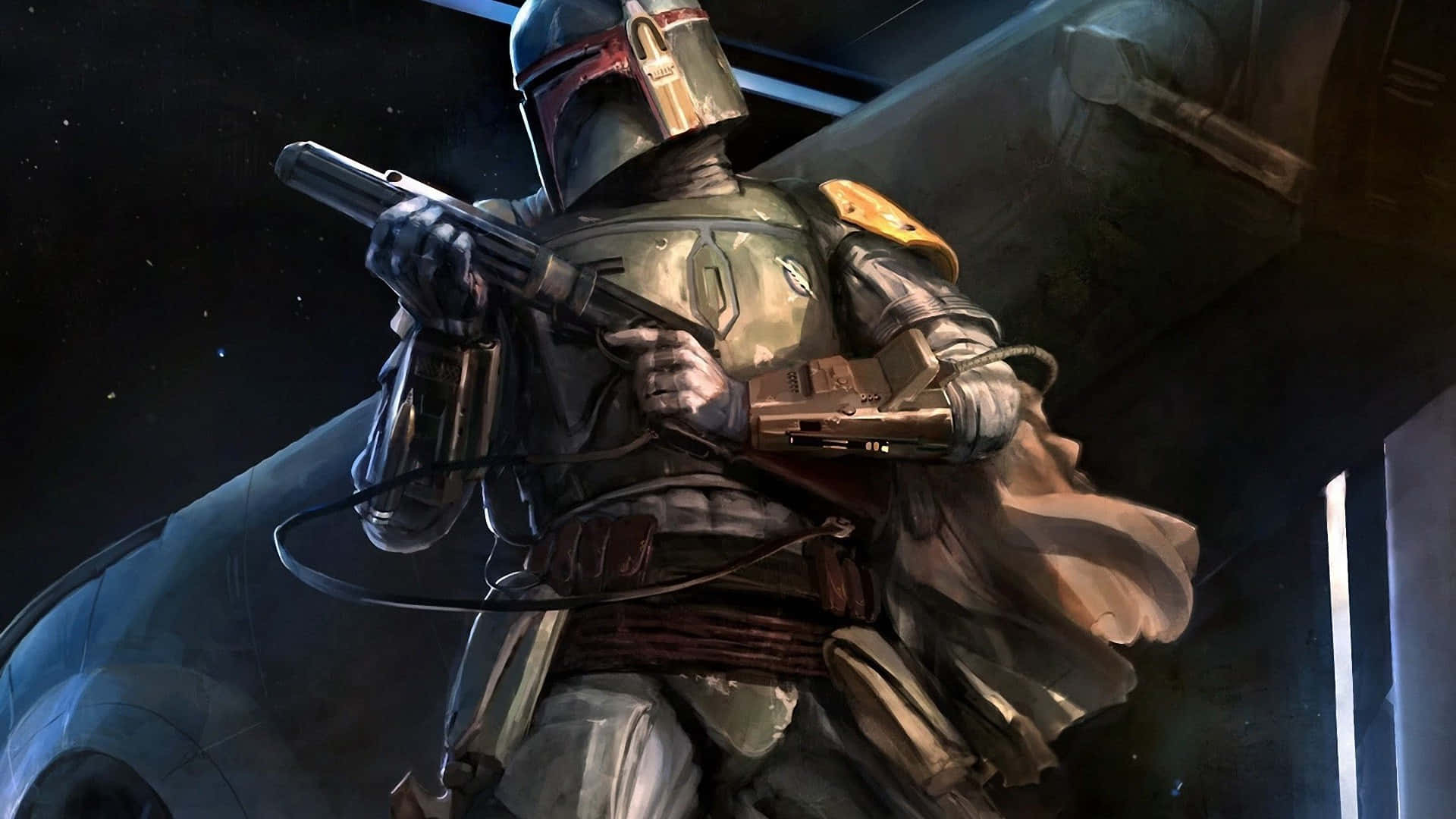 Jango Fett, bounty hunter, weathered armor, Full HD Desktop Wallpaper
