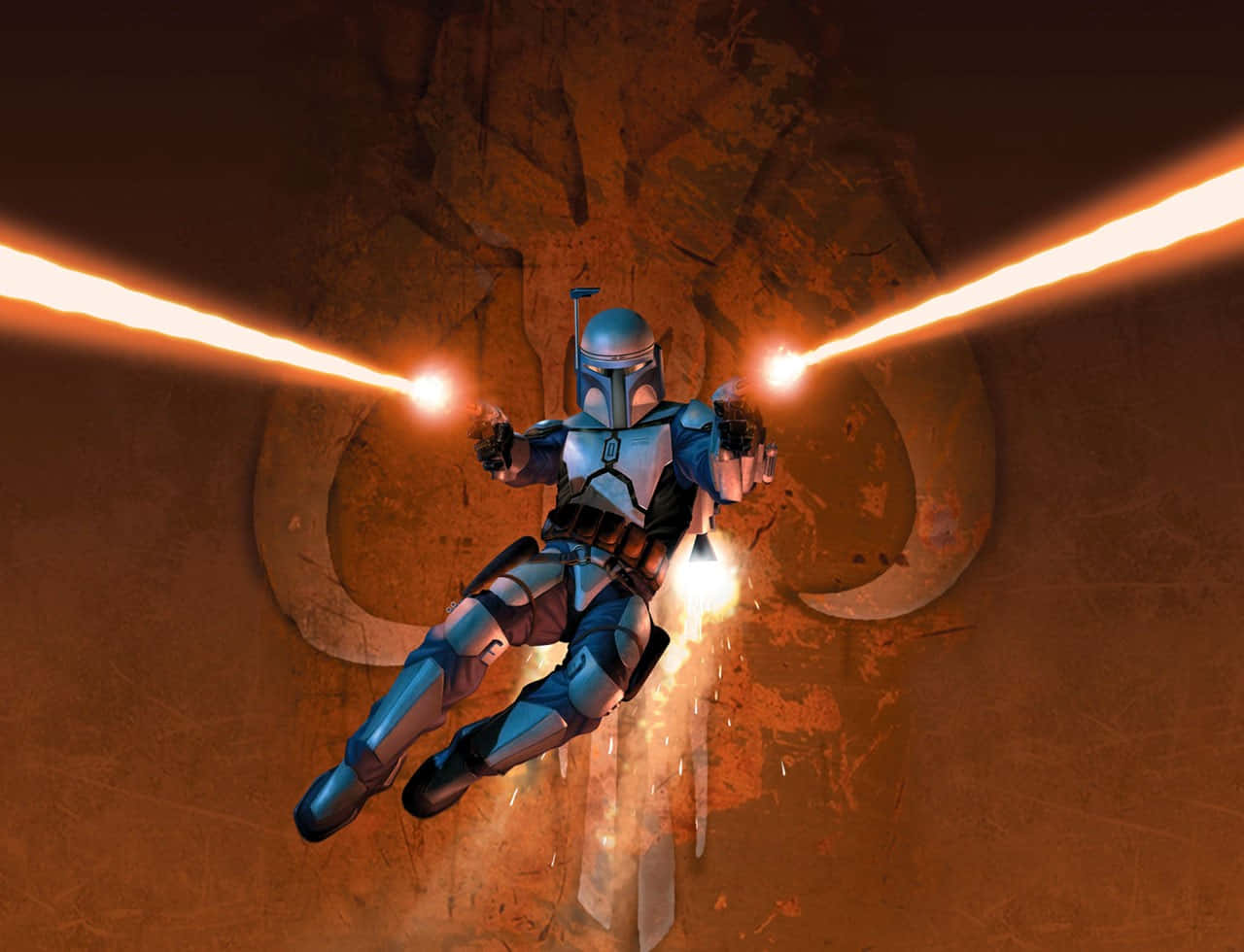Jango Fett, blue armor, dual blasters, HD Desktop Wallpaper