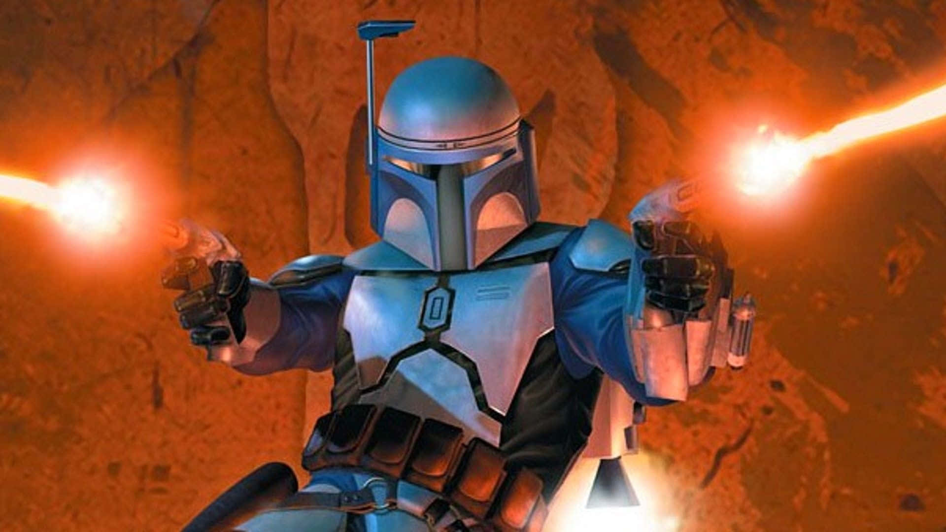 Jango Fett, blue armored bounty hunter, dual blasters, Full HD Desktop Wallpaper