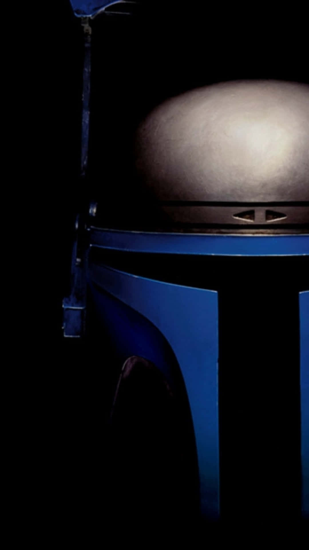 Jango Fett, blue Mandalorian helmet, glowing white dome, Full HD Phone Wallpaper