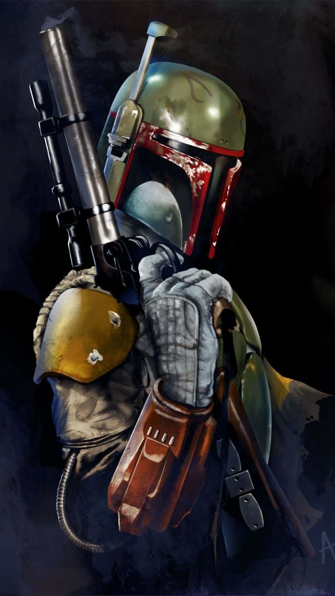 Jango Fett, bounty hunter, weathered armor, Full HD Phone Wallpaper