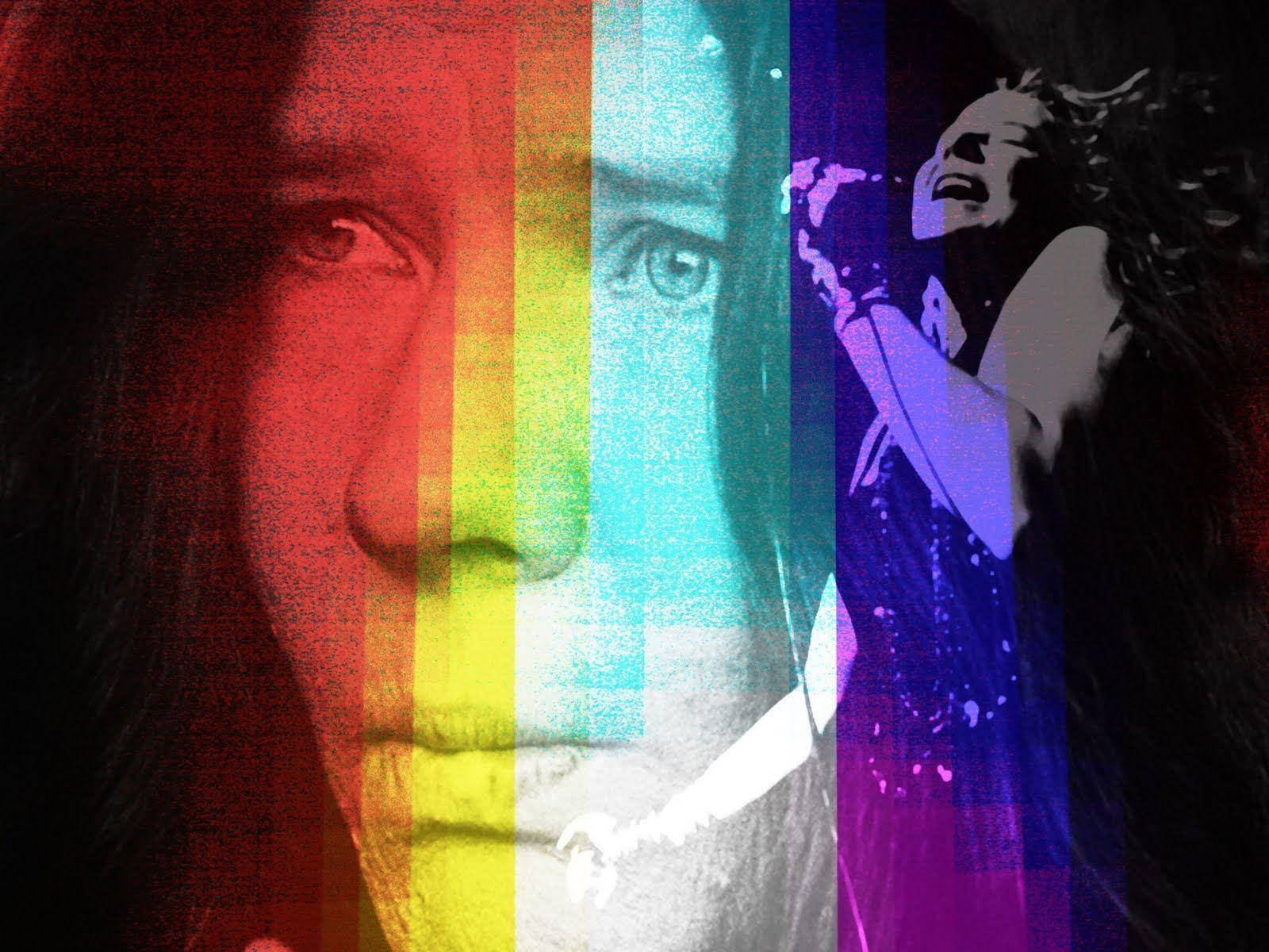 Janis Joplin, mini album cover, split-face portrait, HD Desktop Wallpaper