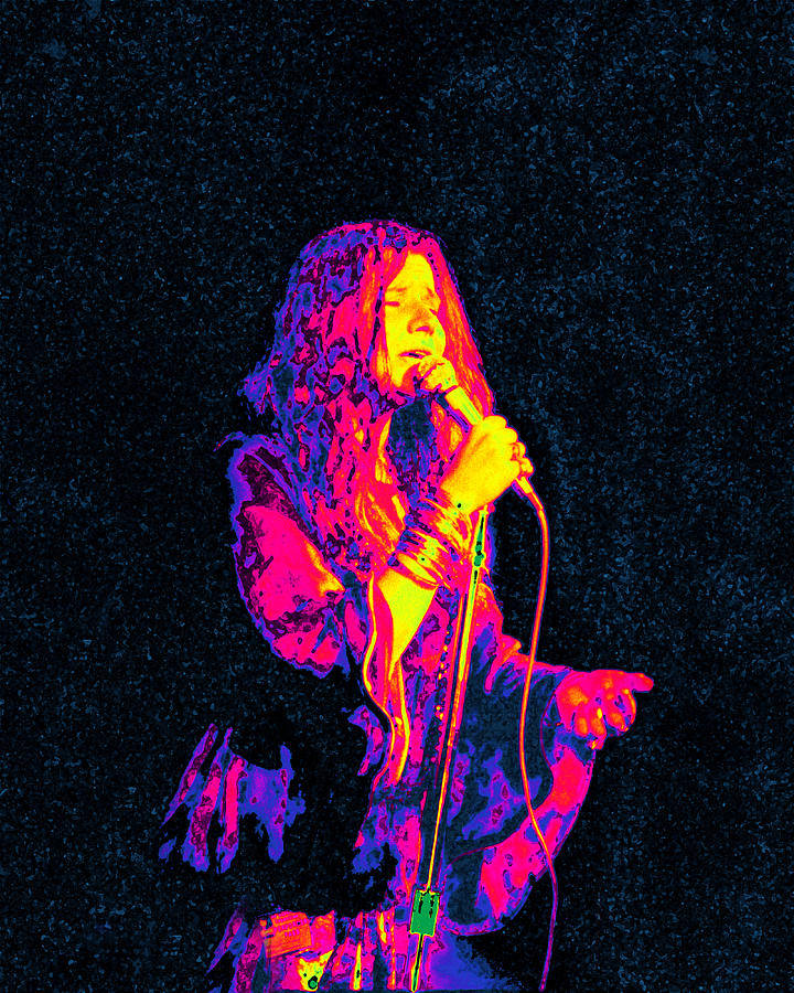 Janis Joplin, microphone, long hair, SD Phone Wallpaper