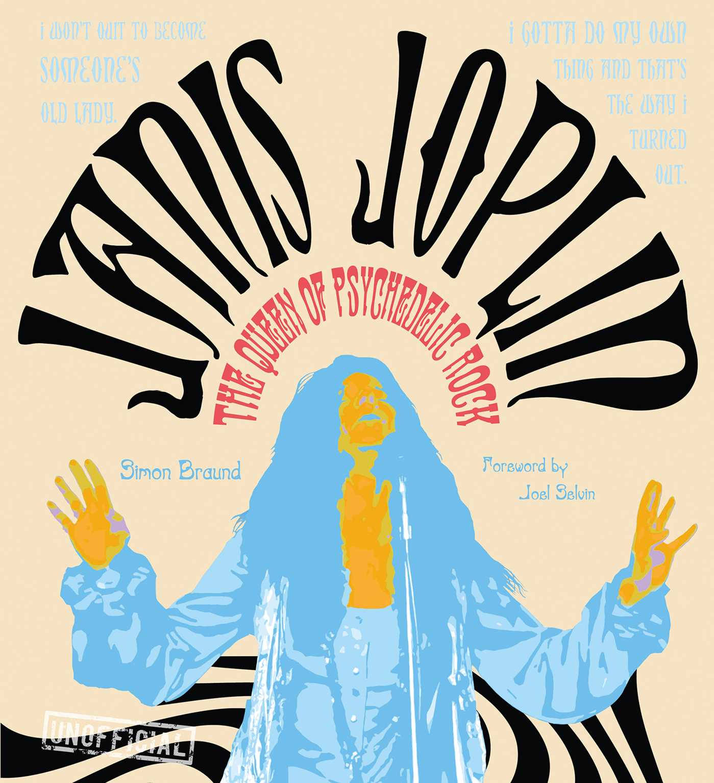 Janis Joplin, beige background, psychedelic text, HD Phone Wallpaper