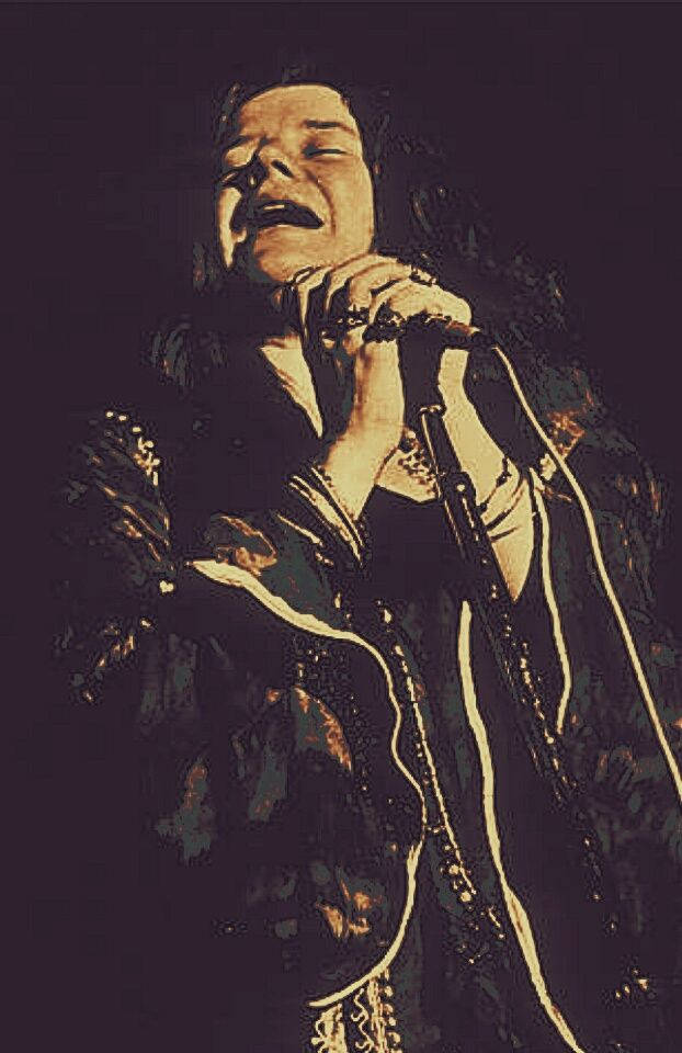 Janis Joplin, pop music, microphone, SD Phone Wallpaper