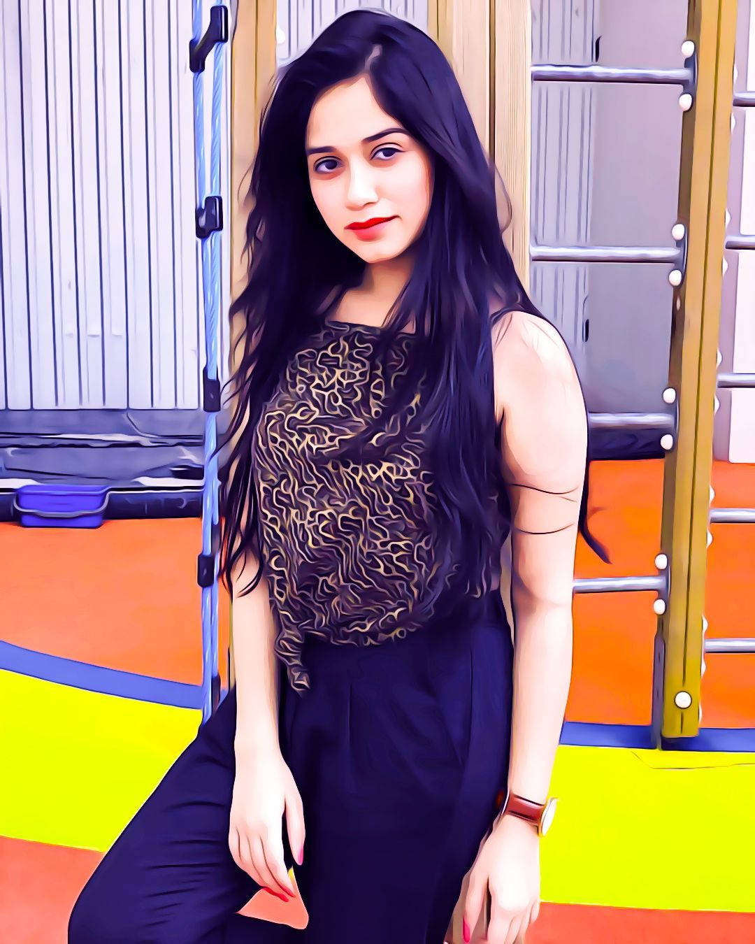 Jannat Zubair, gym, long dark hair, HD Phone Wallpaper