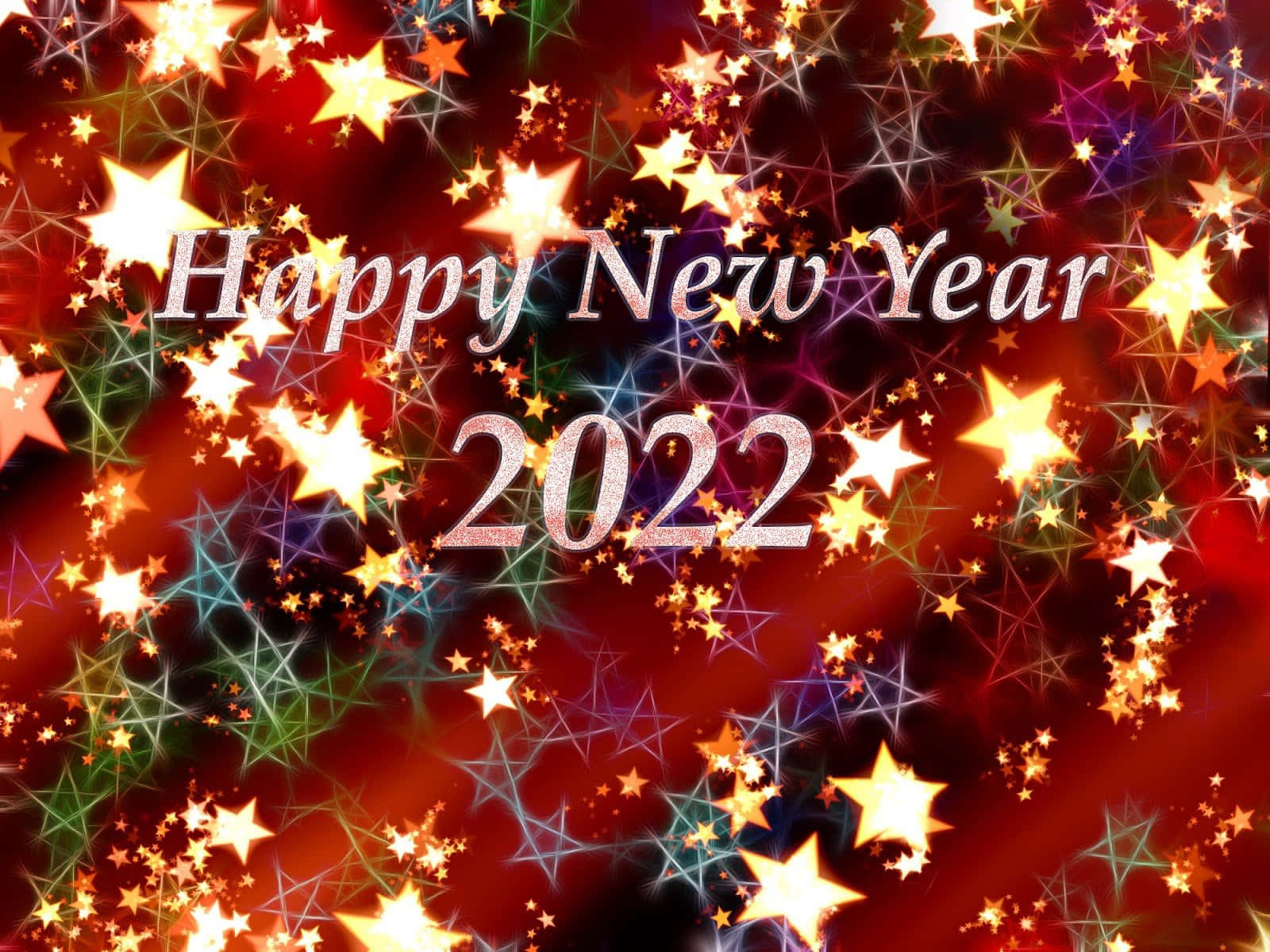 Starry New Year 2022, Happy New Year 2022, glowing stars, HD Desktop Wallpaper