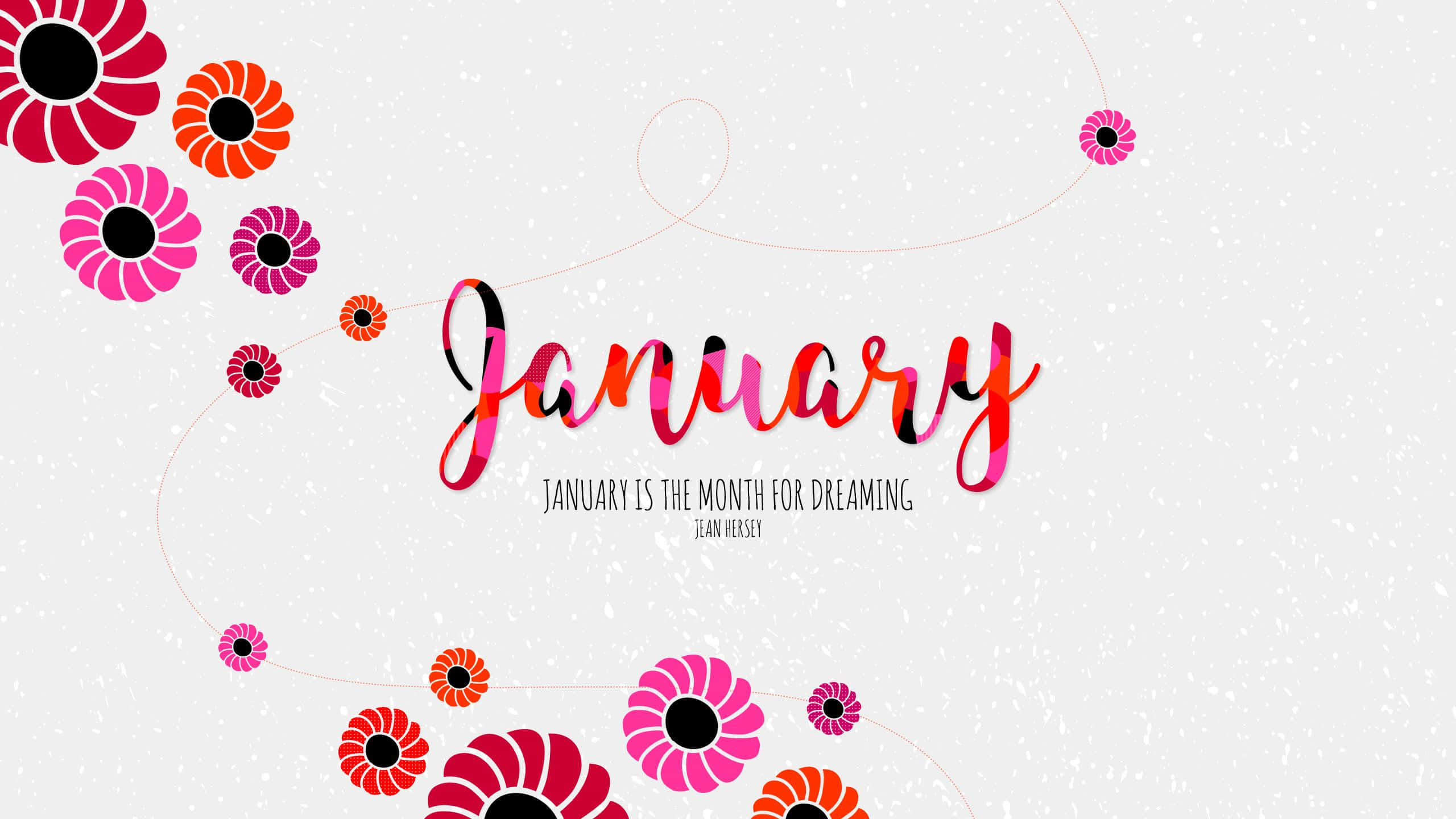 January, pink, orange, 2K Desktop Wallpaper